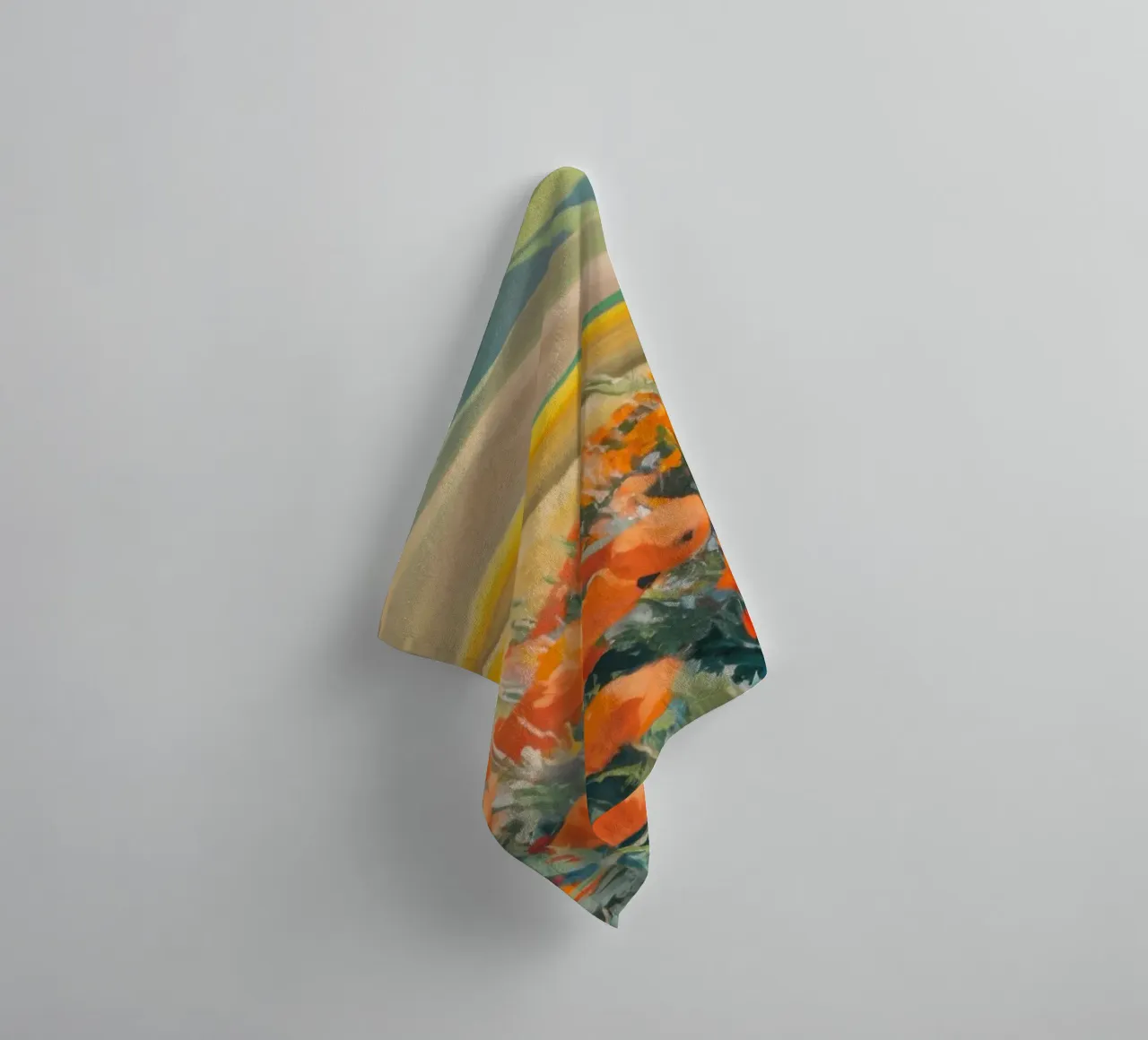 Patchwork di papaveri arancioni asciugamano da bagno da Angkasa Mist