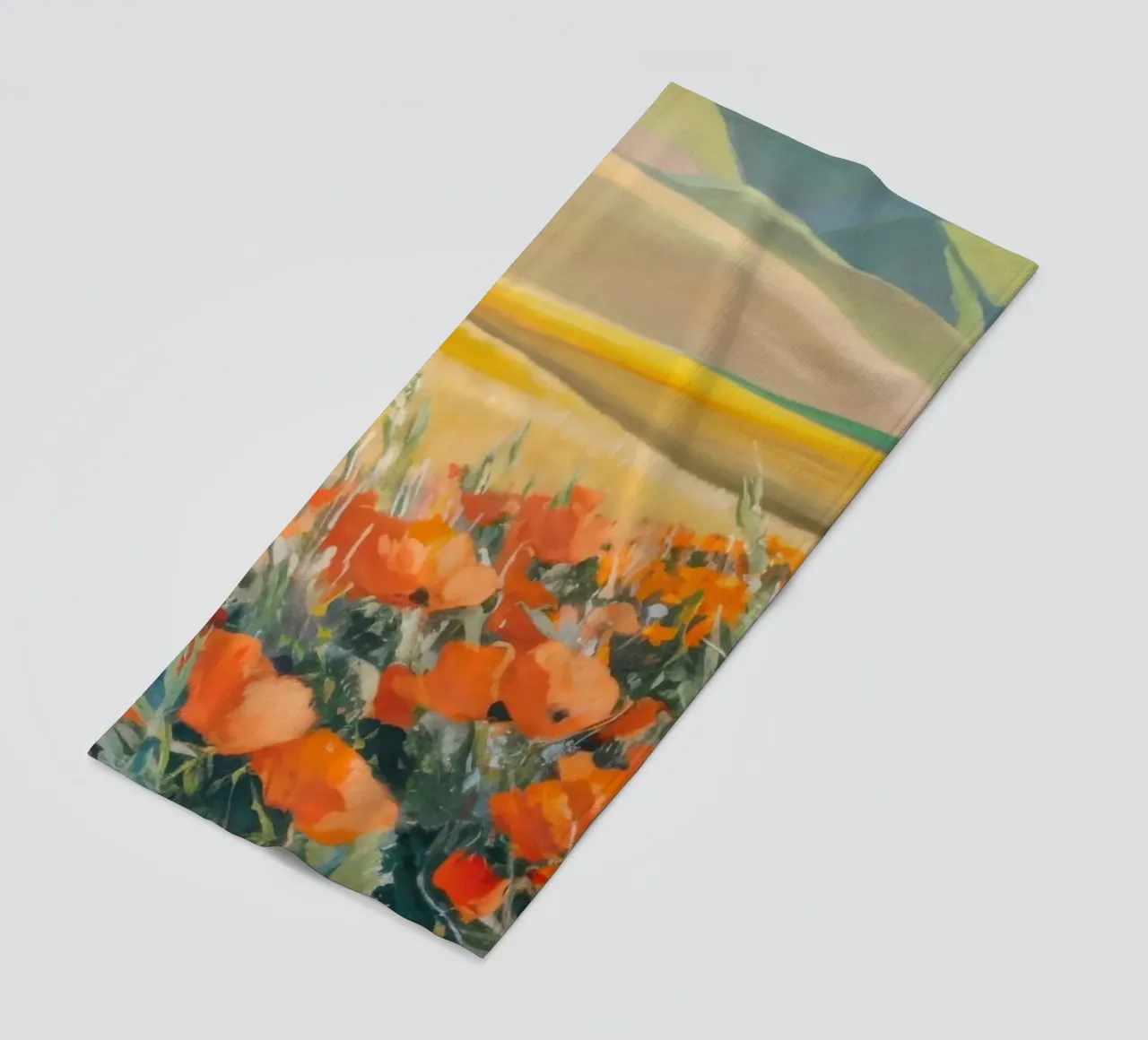 Patchwork di papaveri arancioni telo mare da Angkasa Mist