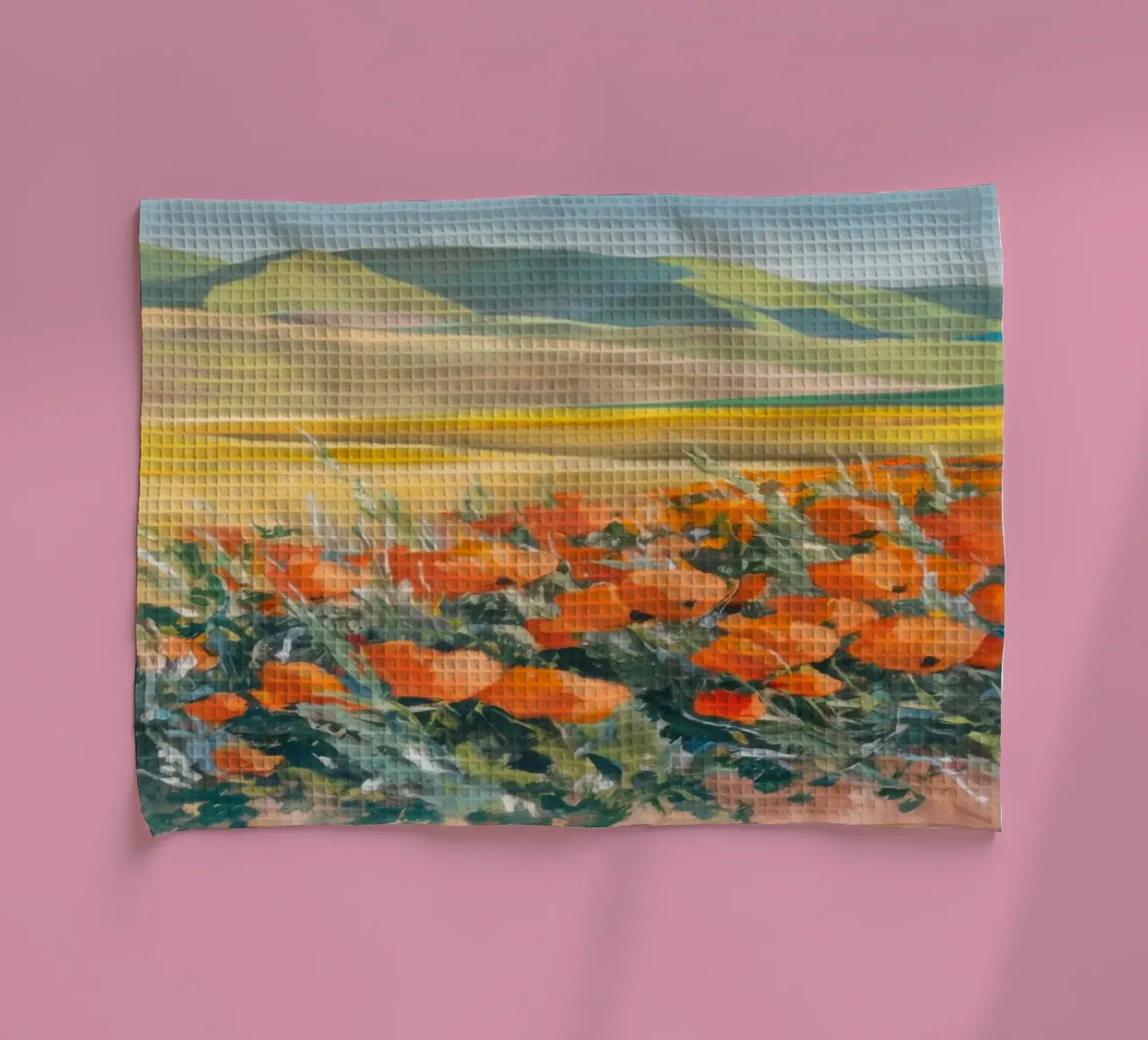 Patchwork de coquelicots orange torchon de Angkasa Mist