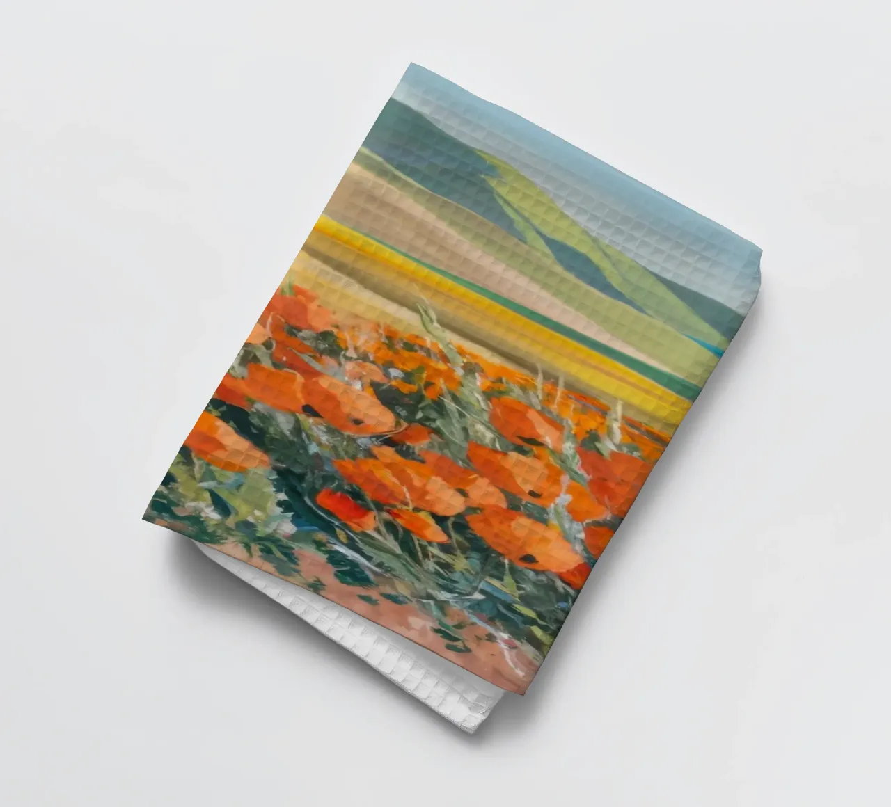Patchwork de coquelicots orange torchon de Angkasa Mist