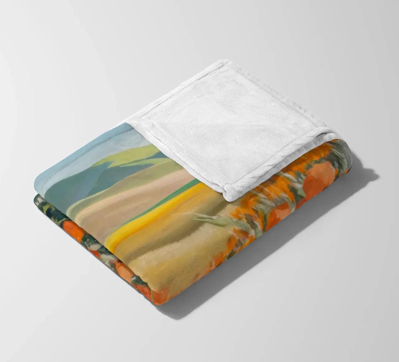 Patchwork di papaveri arancioni coperta in pile da Angkasa Mist
