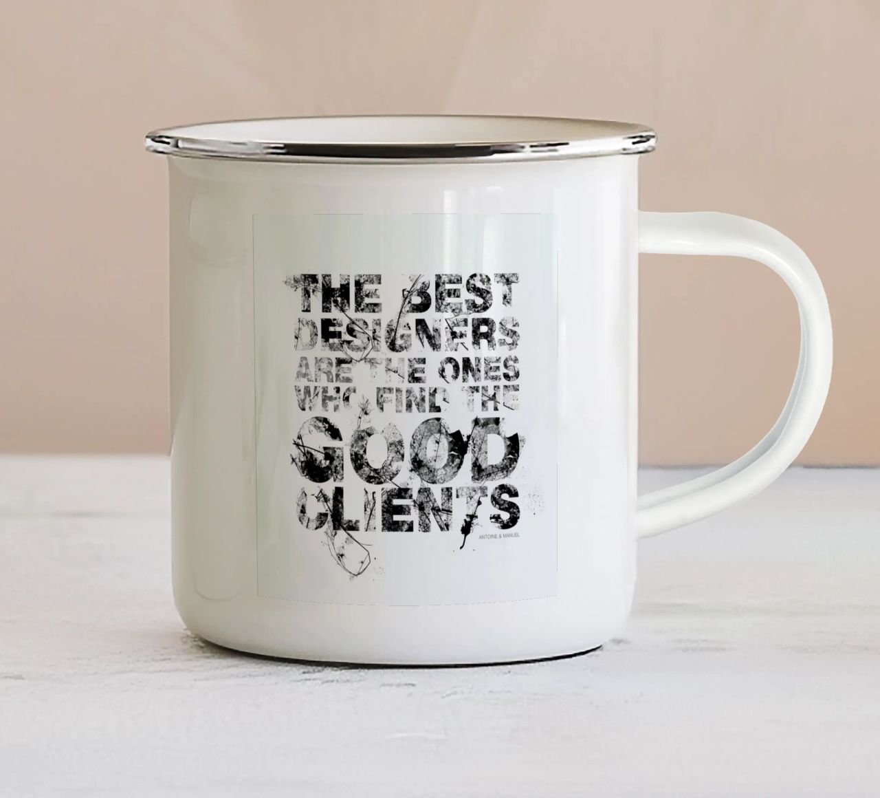 Creativesentenses 1 emaille mok van Mr Cup