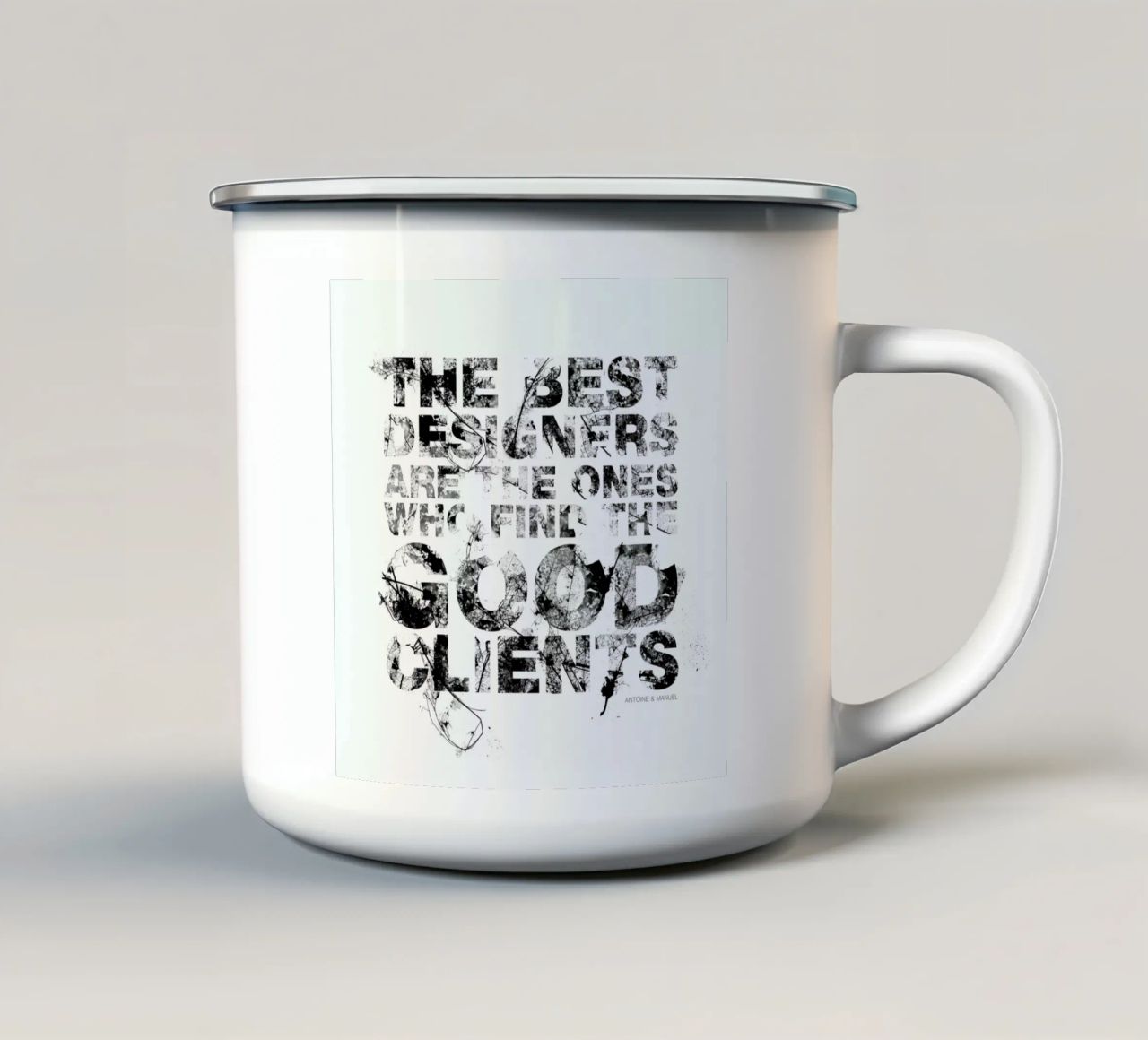 Creativesentenses 1 emaille mok van Mr Cup