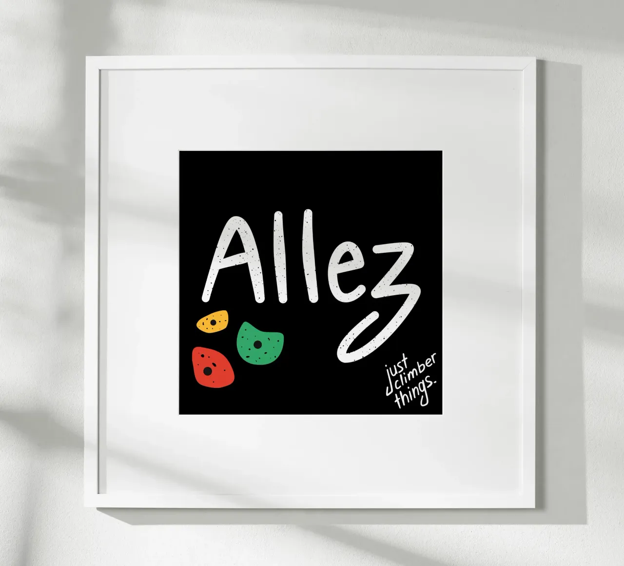 Allez - French Bouldering Motivation poster with plastic frame by justclimberthings