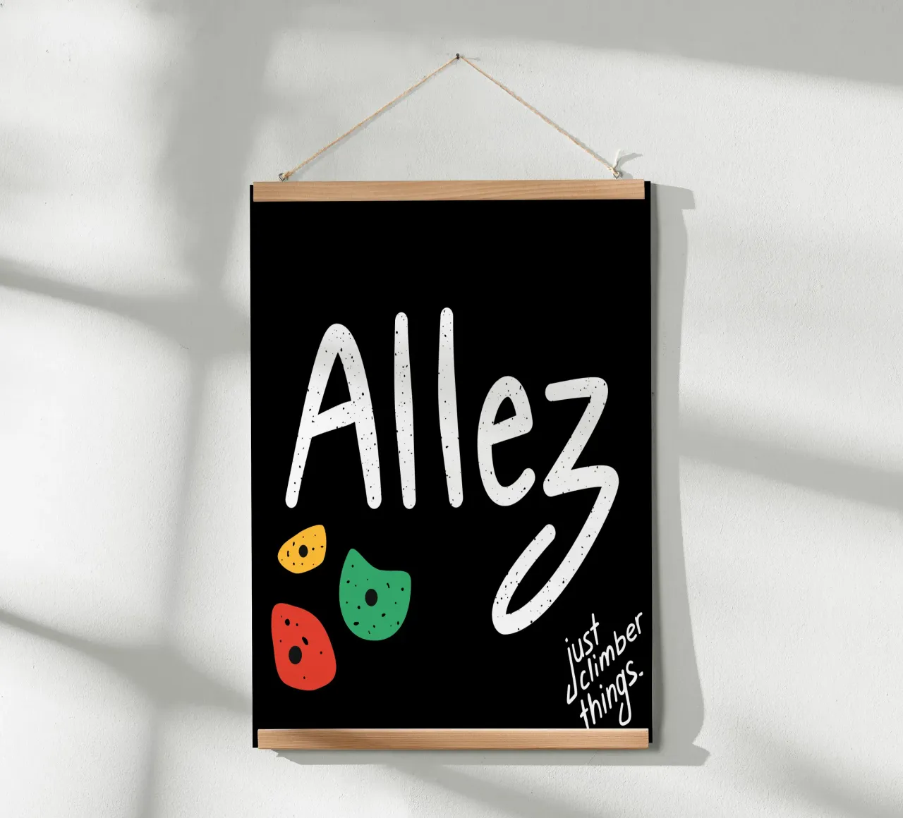 Allez - French Bouldering Motivation poster with plastic frame by justclimberthings