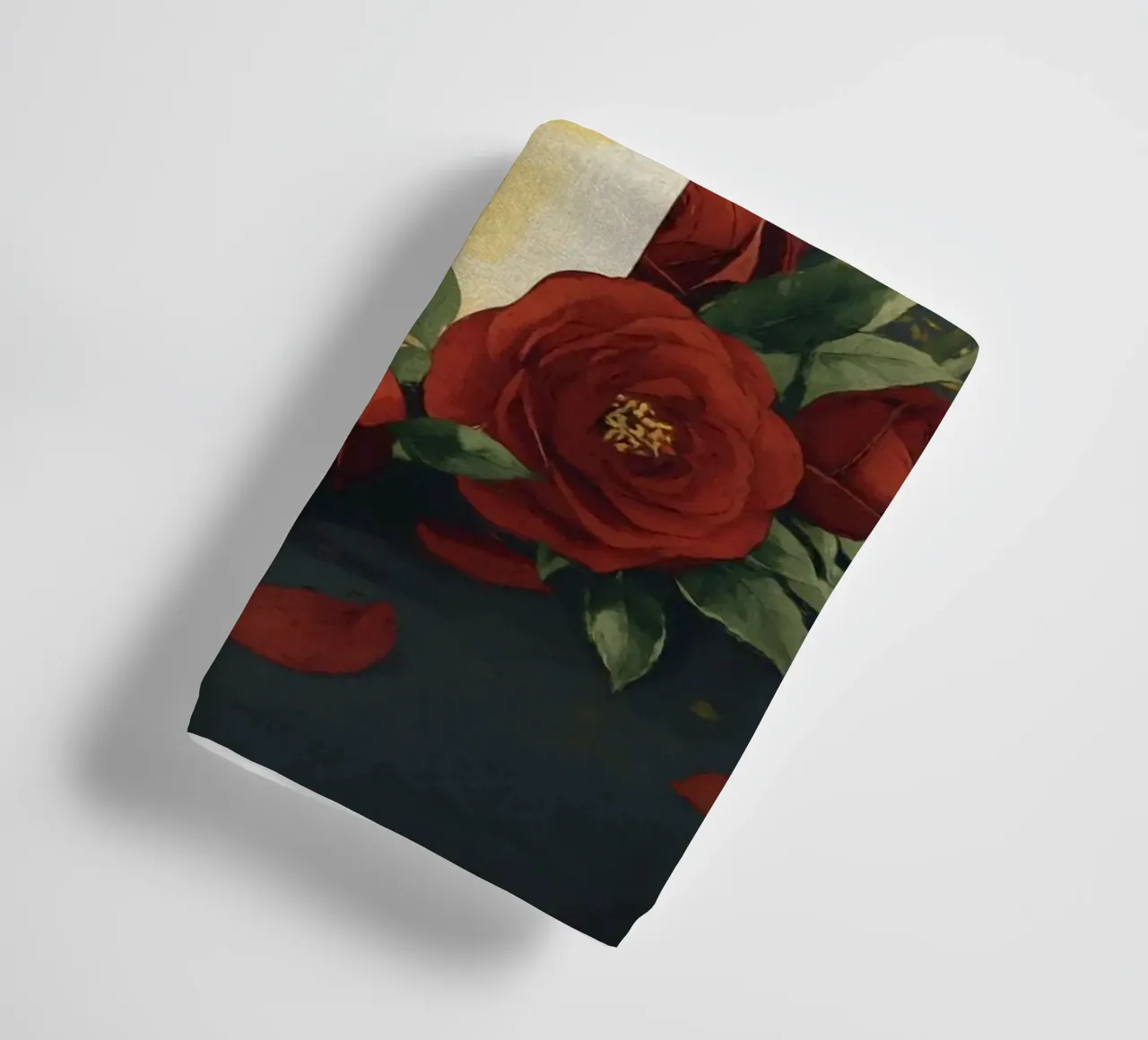 Pittura digitale di rose rosse e candele bianche asciugamano da bagno da Bloom And Brush