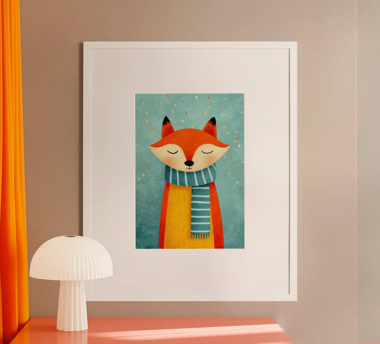 Volpe rossa con sciarpa poster da Atelier Ballon