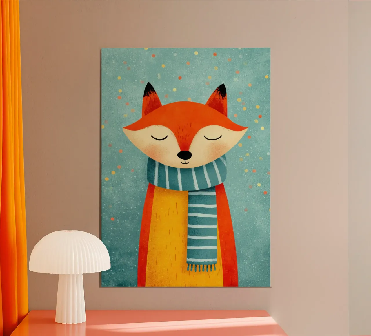 Volpe rossa con sciarpa poster da Atelier Ballon