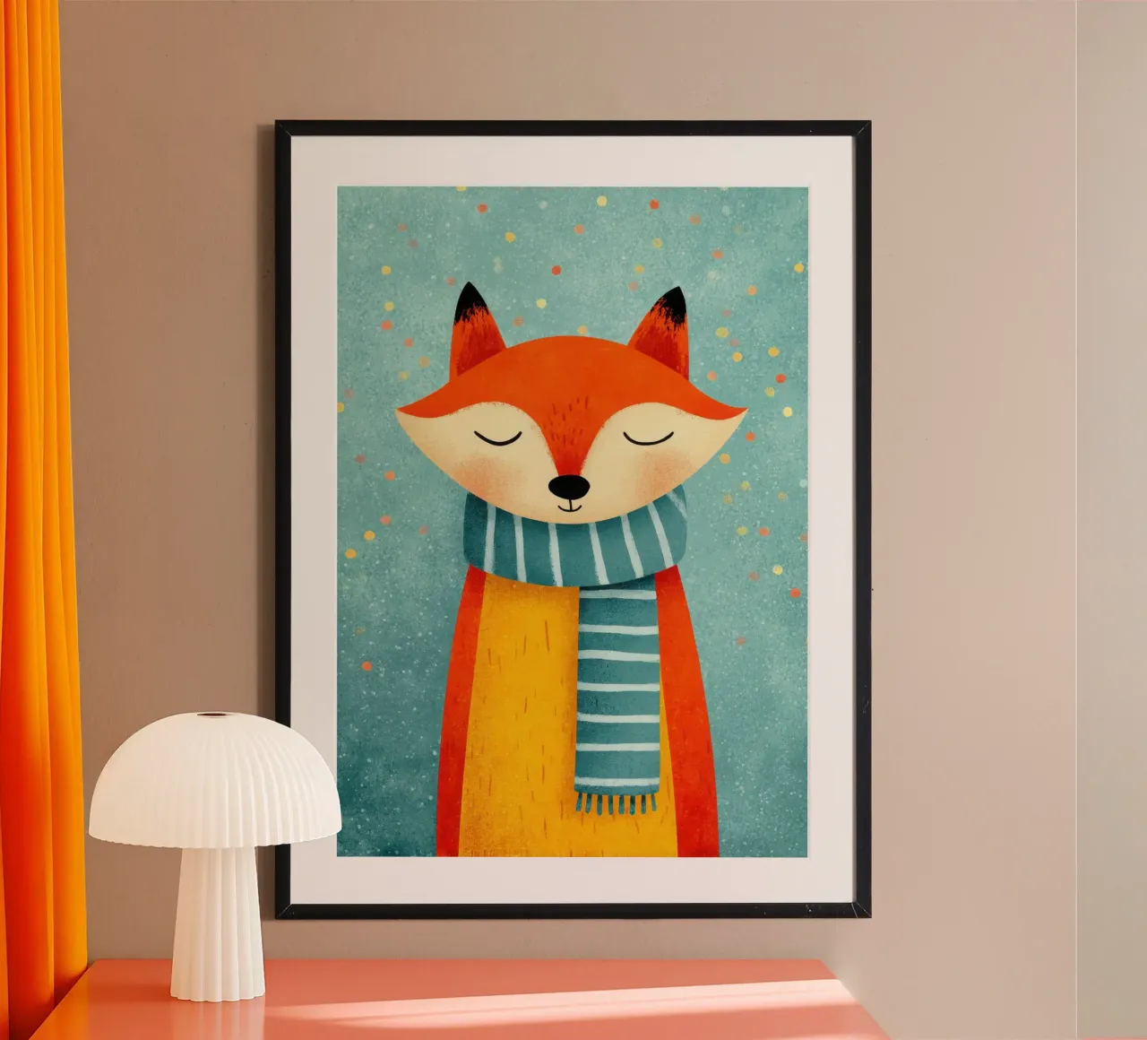 Volpe rossa con sciarpa poster da Atelier Ballon