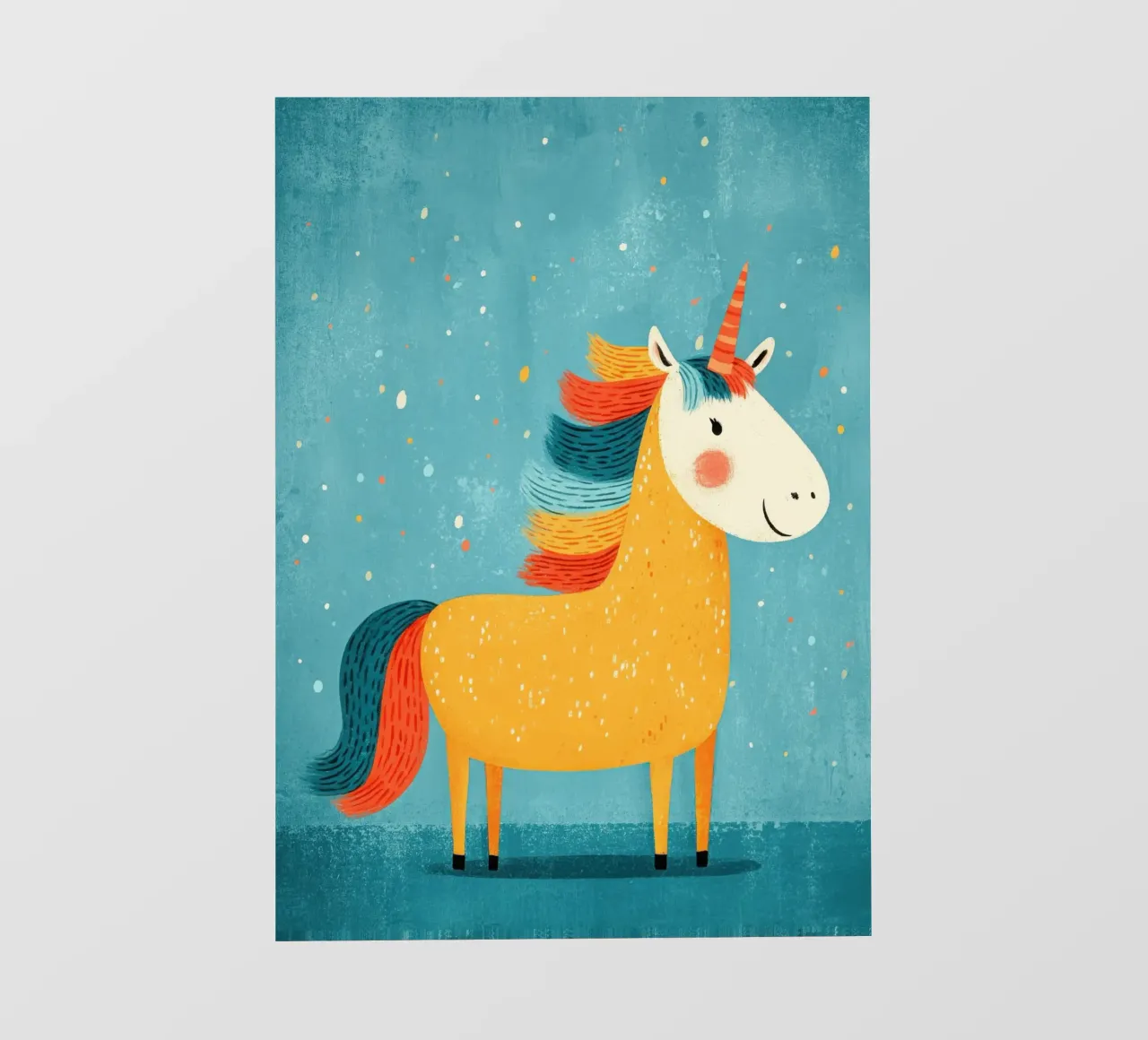 Douce licorne jaune Illustration bâche pvc de Atelier Ballon
