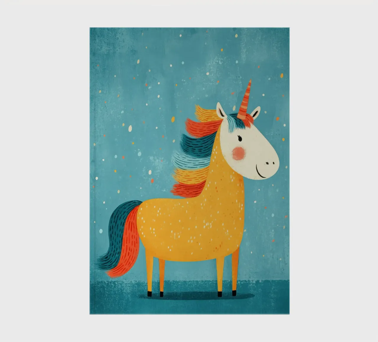 Douce licorne jaune Illustration carnet de notes de Atelier Ballon