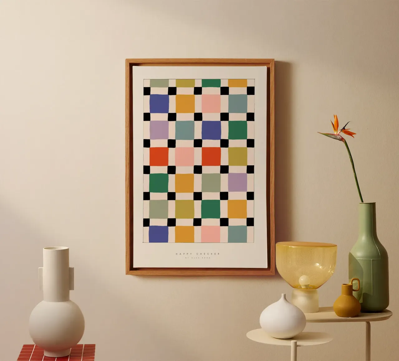 Àlex Roda - Happy Checker canvas van The Artcircle