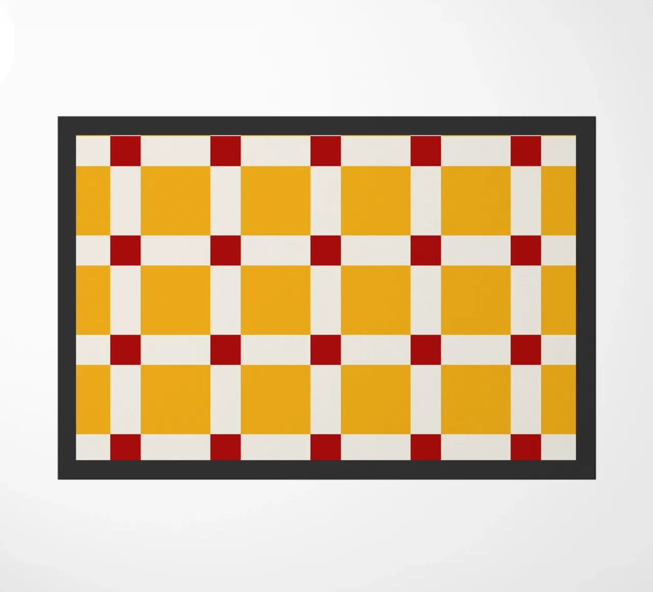 Mid Century Checks Yellow Red zerbino da TijanaArtStudio88