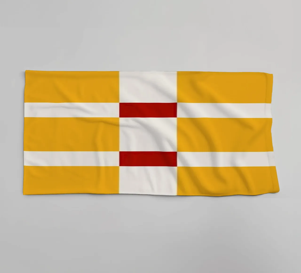 Mid Century Checks Yellow Red asciugamano da bagno da TijanaArtStudio88