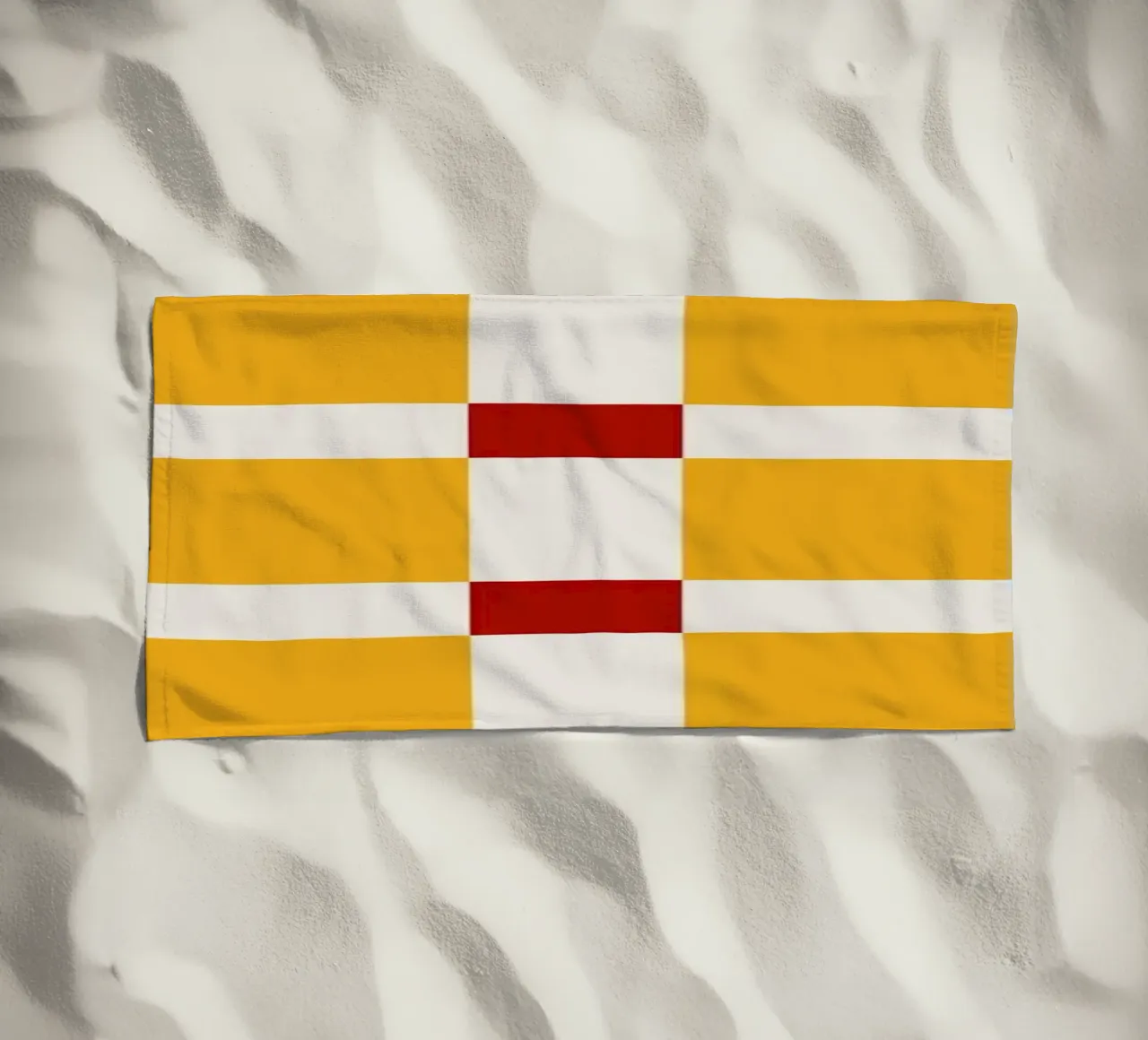Mid Century Checks Yellow Red telo mare da TijanaArtStudio88
