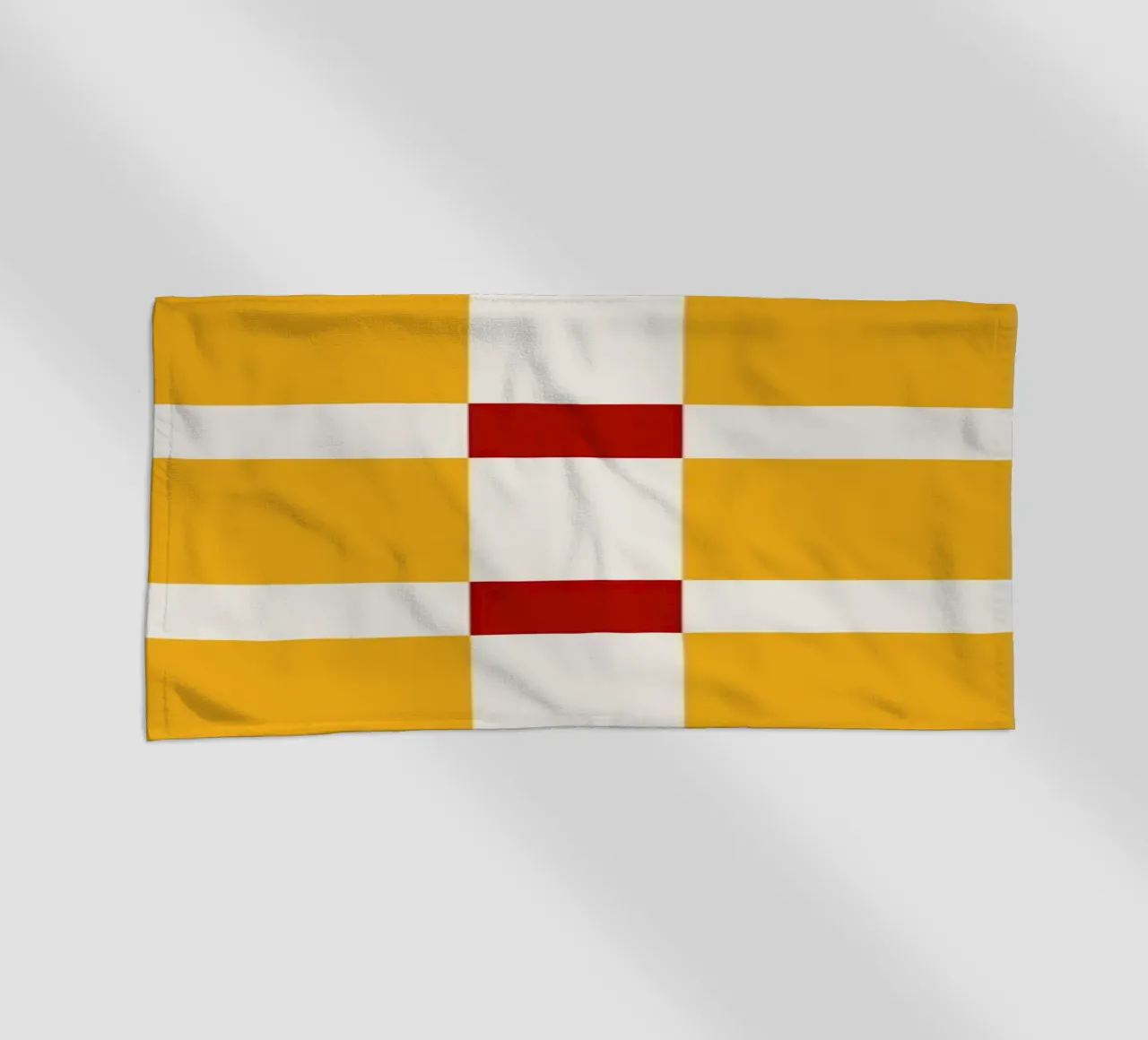 Mid Century Checks Yellow Red telo mare da TijanaArtStudio88