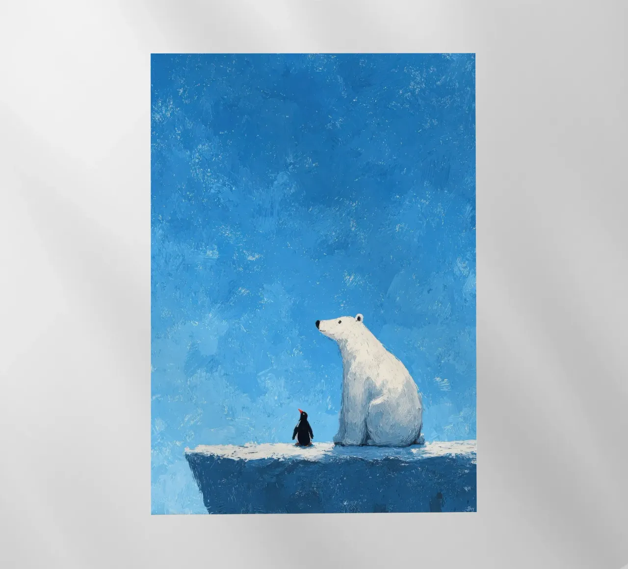 Illustrazione di orso e pinguino sul ghiaccio pellicola backlit da Atelier Ballon