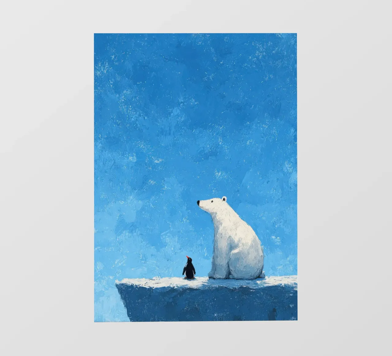 Illustrazione di orso e pinguino sul ghiaccio pellicola backlit da Atelier Ballon