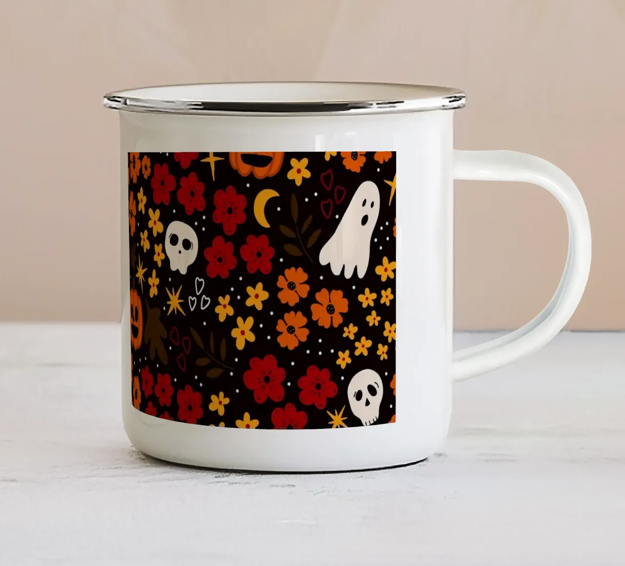 Bootiful Blooms October Harvest Orange tazza in smalto da TijanaArtStudio88