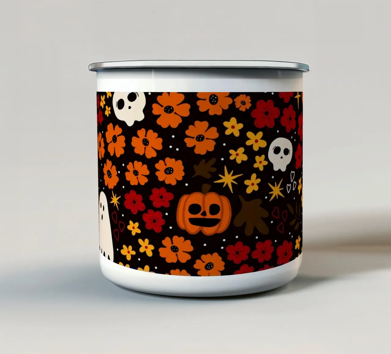 Bootiful Blooms October Harvest Orange tazza in smalto da TijanaArtStudio88