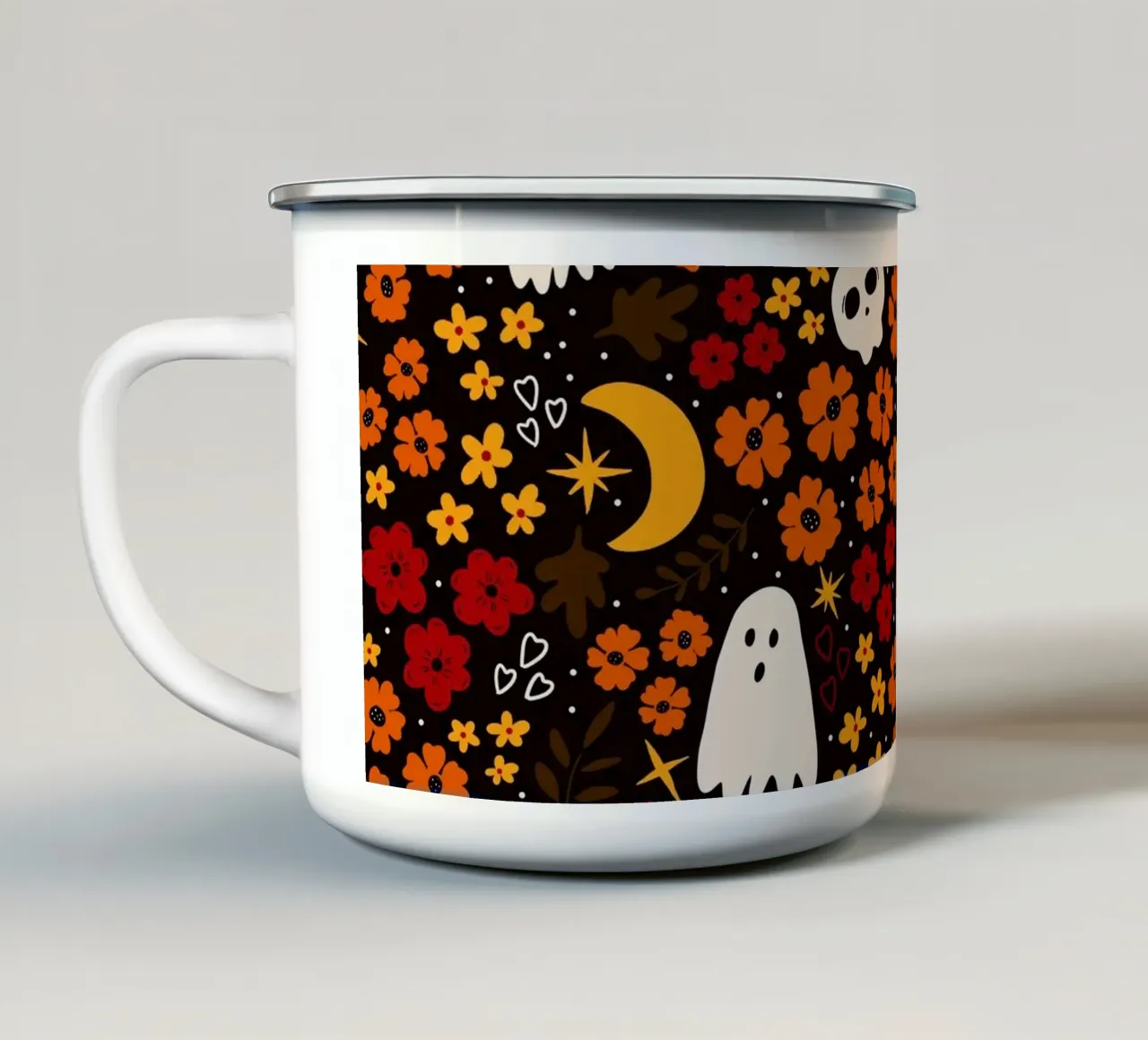 Bootiful Blooms October Harvest Orange tazza in smalto da TijanaArtStudio88