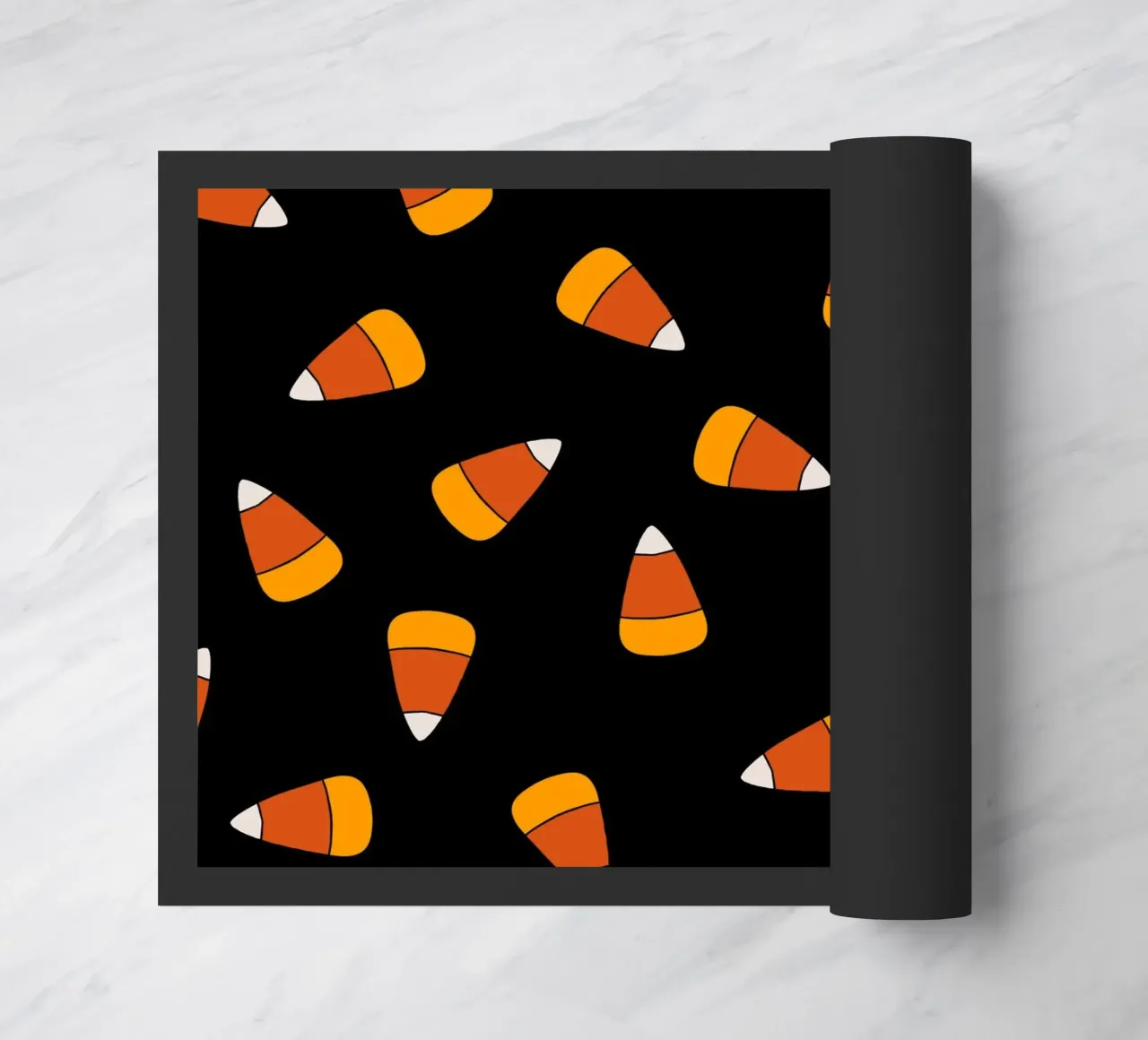 Candy corn pattern Halloween Fußmatte von TijanaArtStudio88
