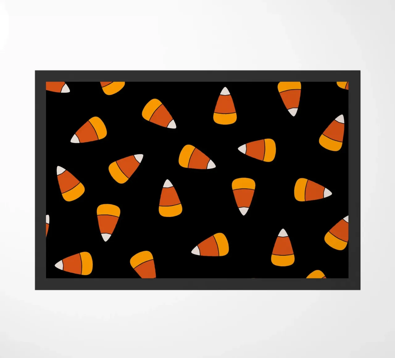 Candy corn pattern Halloween Fußmatte von TijanaArtStudio88