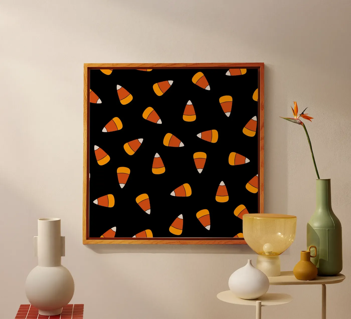 Candy corn pattern Halloween plexiglass da TijanaArtStudio88