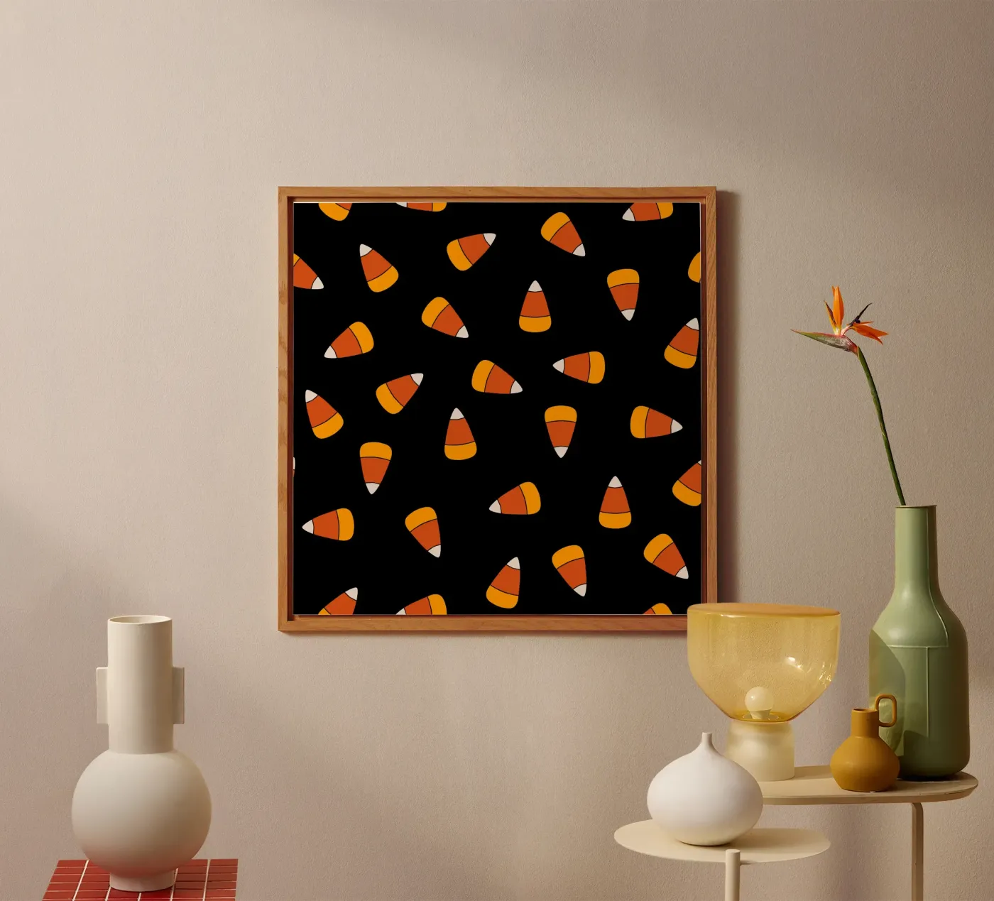 Candy corn pattern Halloween pannello forex da TijanaArtStudio88