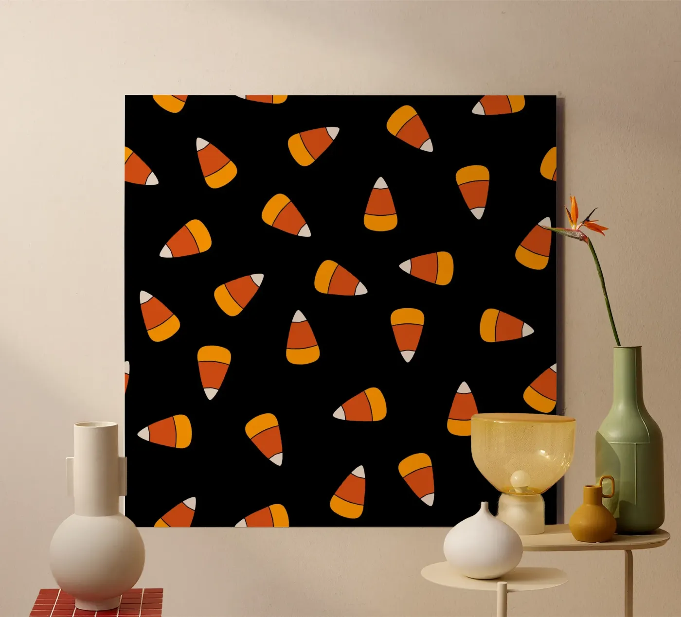 Candy corn pattern Halloween pannello forex da TijanaArtStudio88