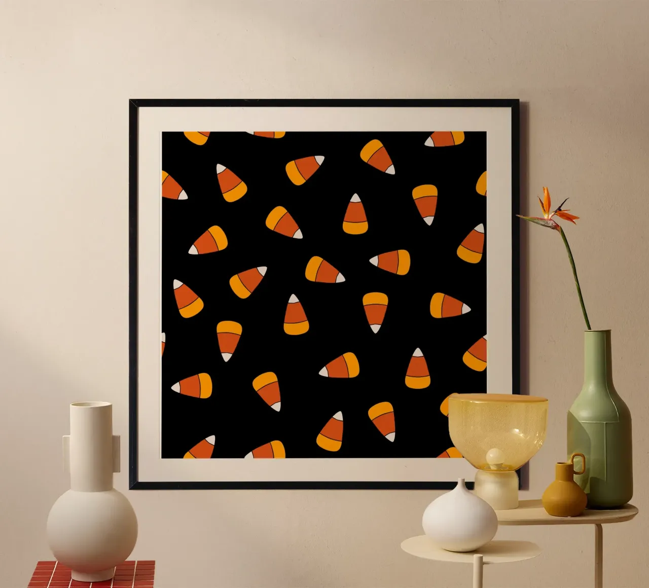 Candy corn pattern Halloween poster da TijanaArtStudio88