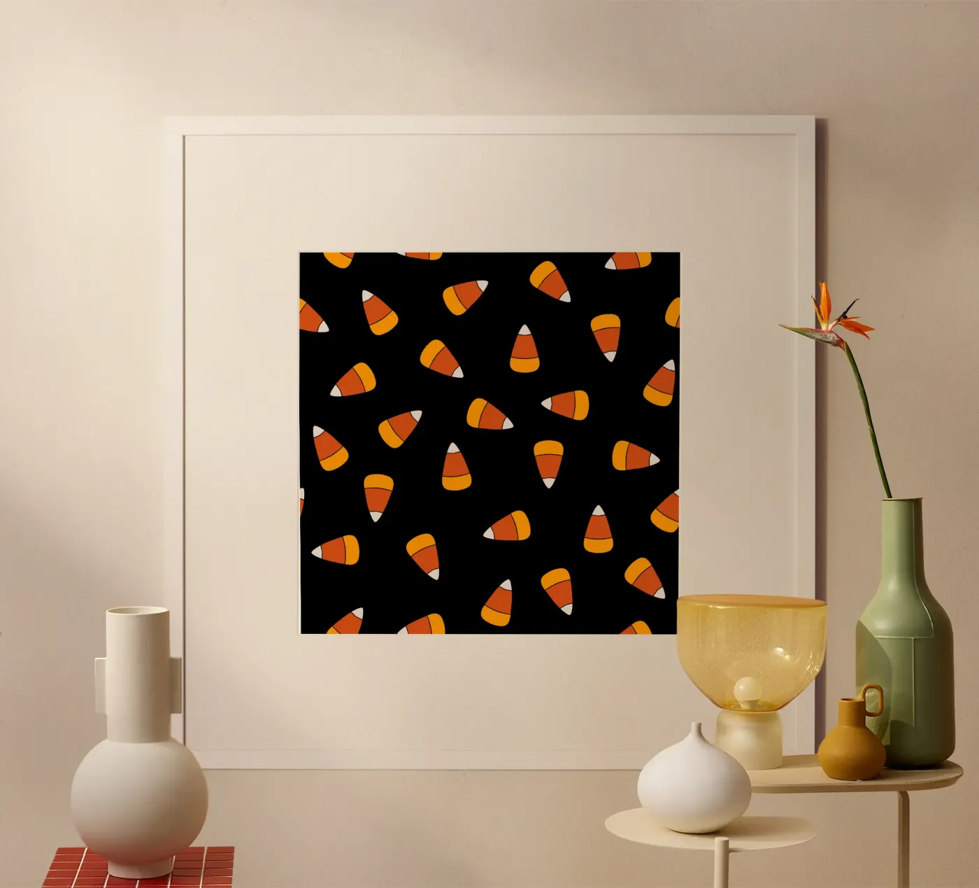 Candy corn pattern Halloween poster da TijanaArtStudio88