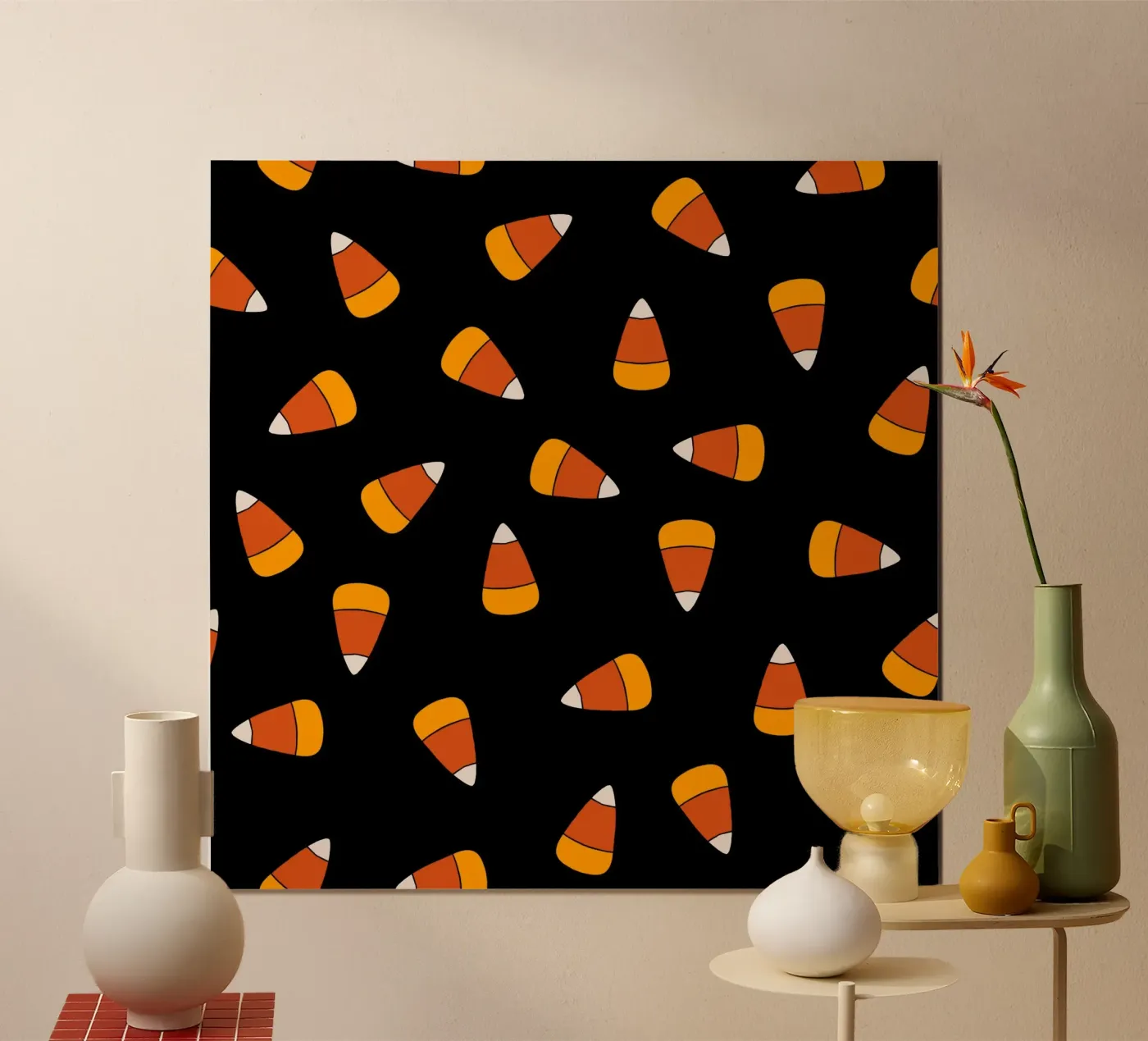 Candy corn pattern Halloween poster da TijanaArtStudio88