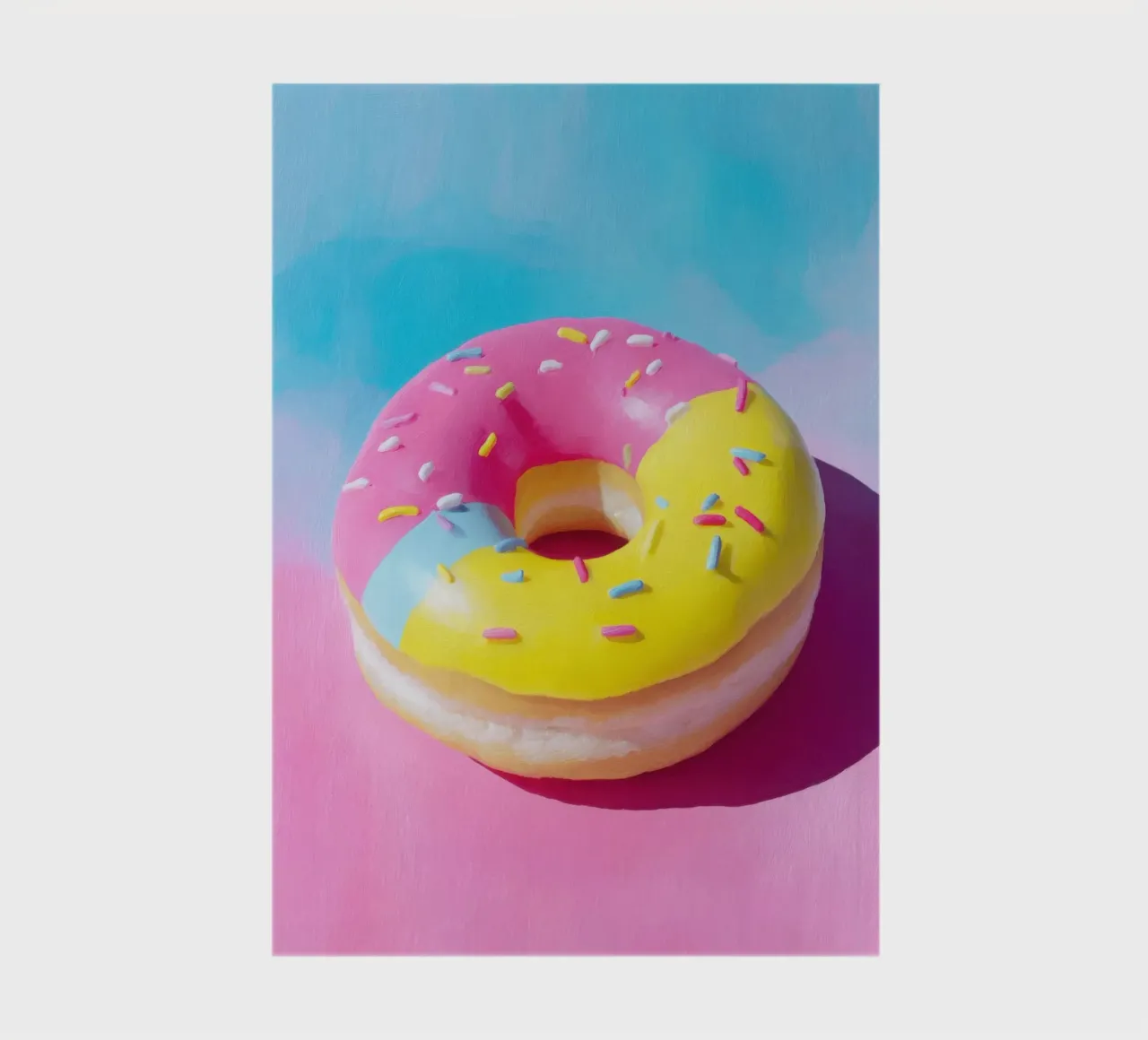 Kleurrijk donut digitaal kunstmotief notitieboek van Nikis Art Studio