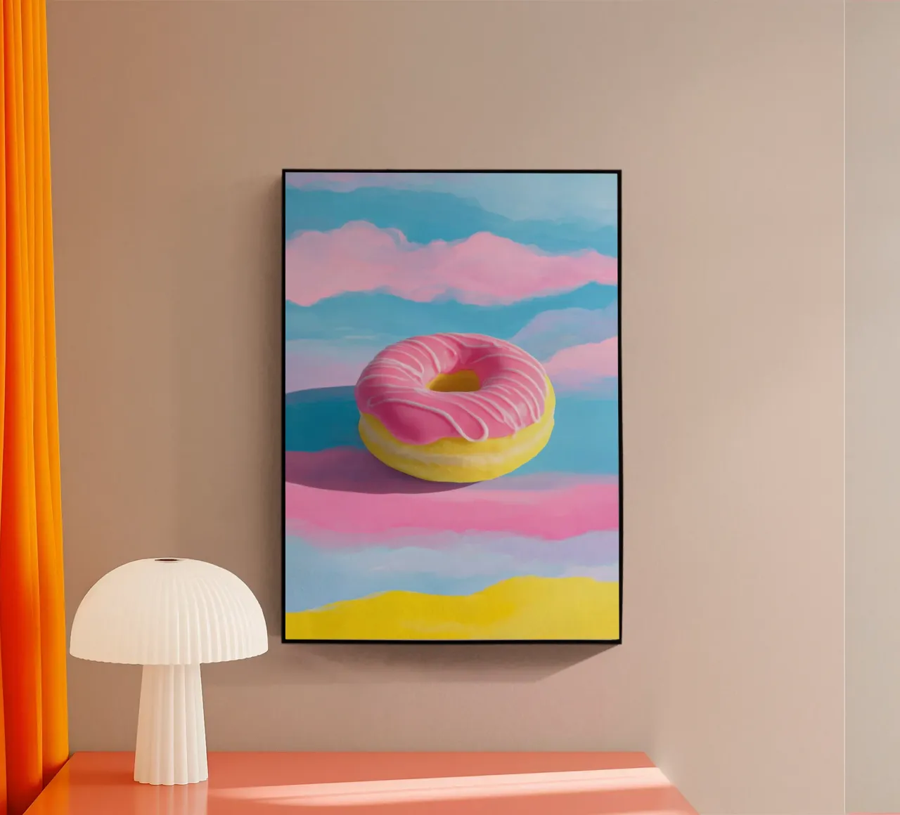 Ciambella galleggiante in rosa e giallo plexiglass da Nikis Art Studio