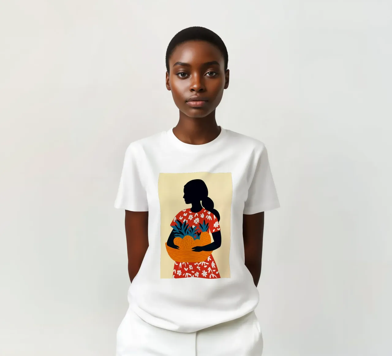 Donna esotica con ananas t-shirt da Autofocus