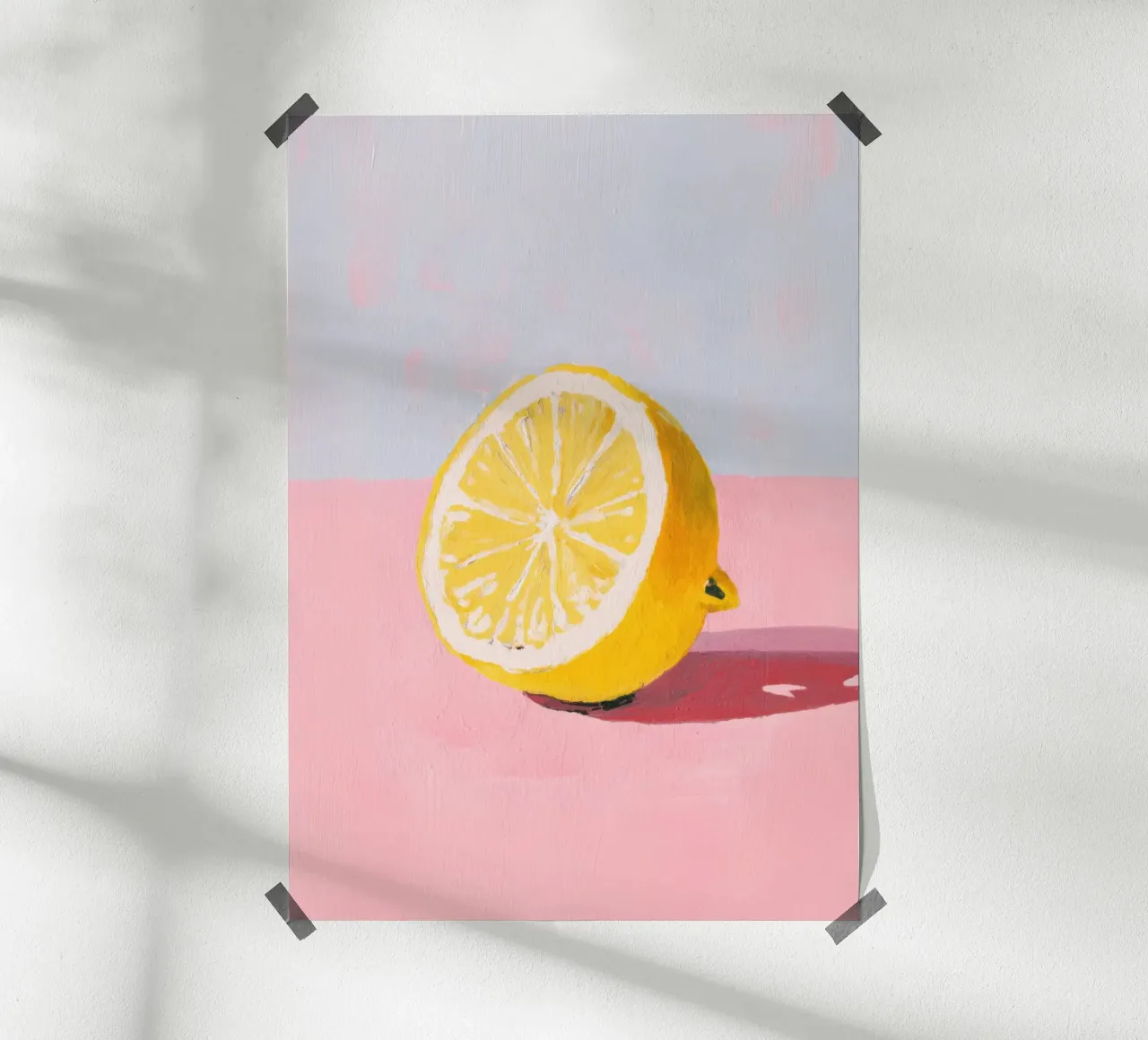 Minimalistische Zitrone Öl-Illustration Hahnemühle von Calm Shapes
