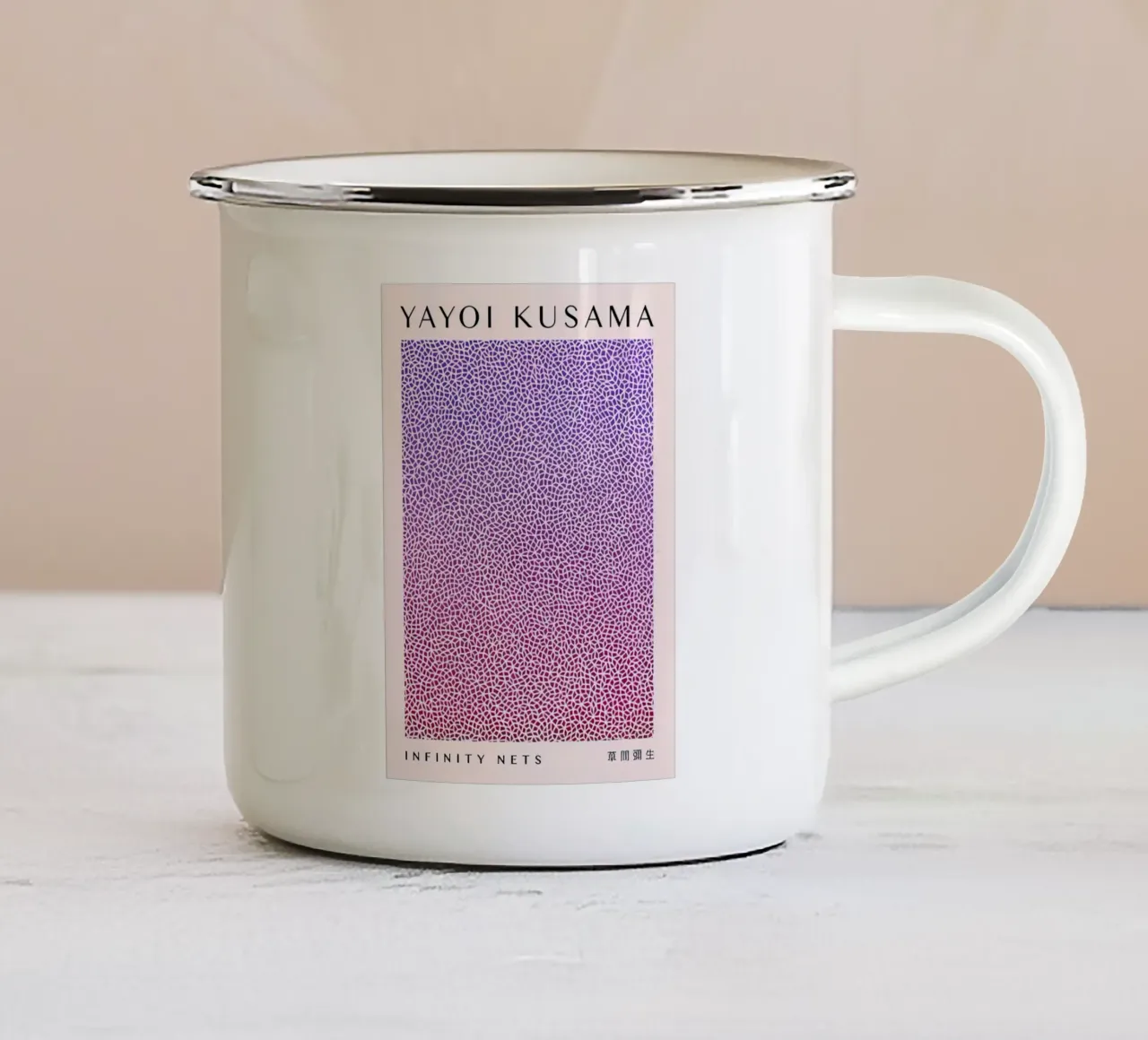 Oneindige netten Kusama emaille mok van Test Store