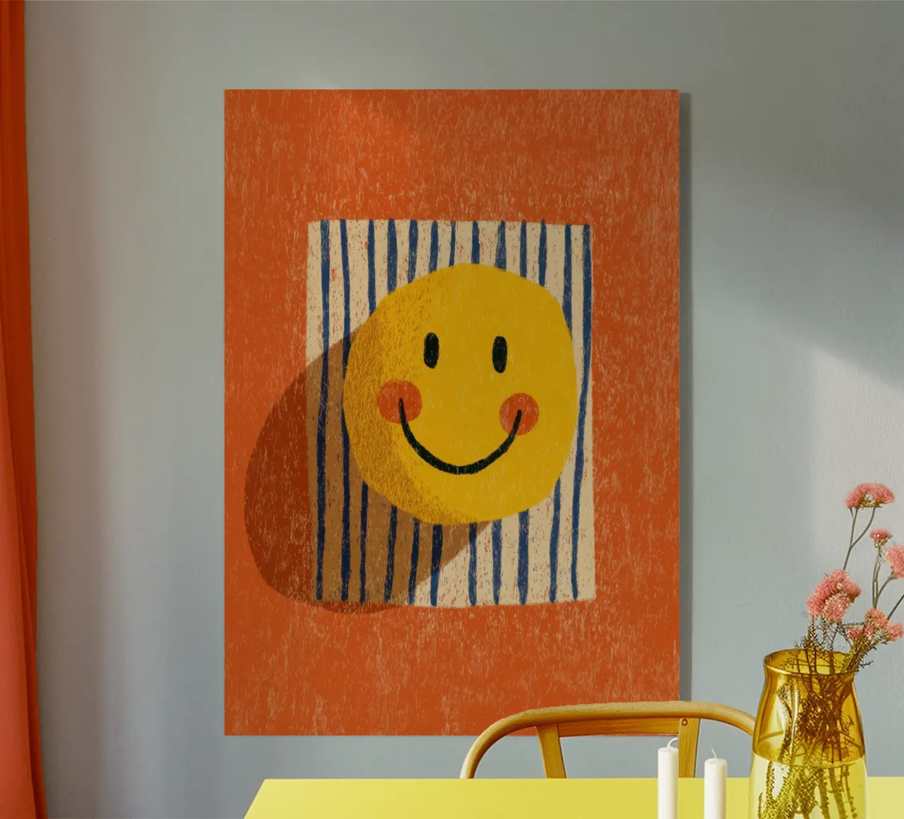 Happy emoji illustration acrylic glass by Nikis Art Studio