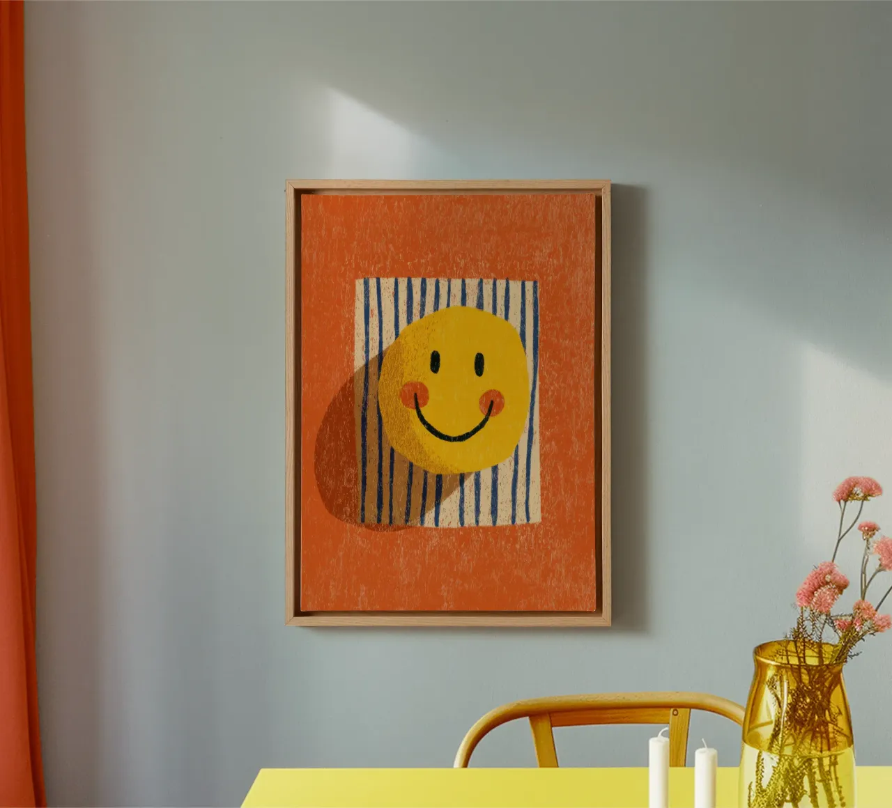 Happy emoji illustration canvas by Nikis Art Studio
