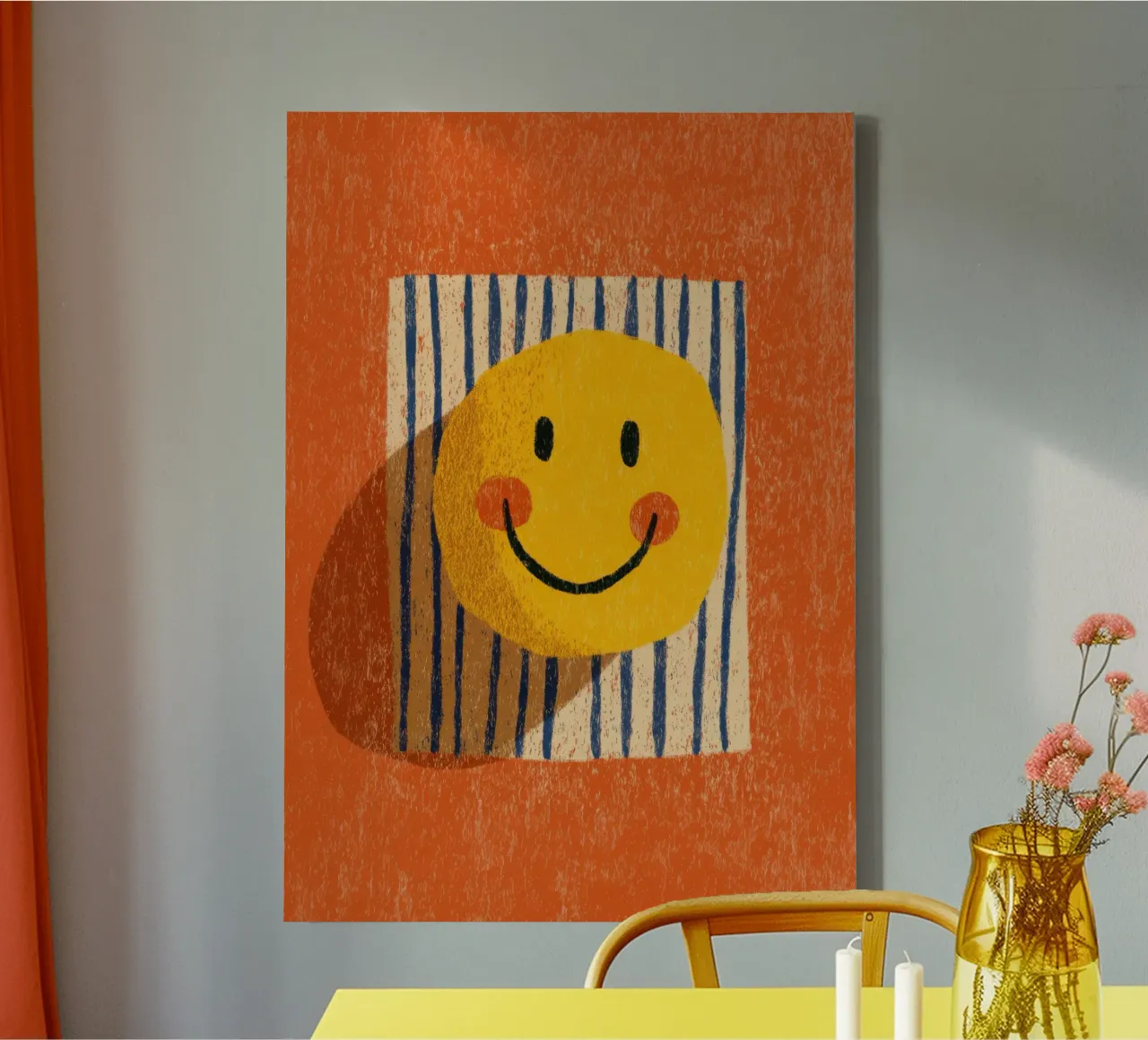 Happy emoji illustration canvas by Nikis Art Studio