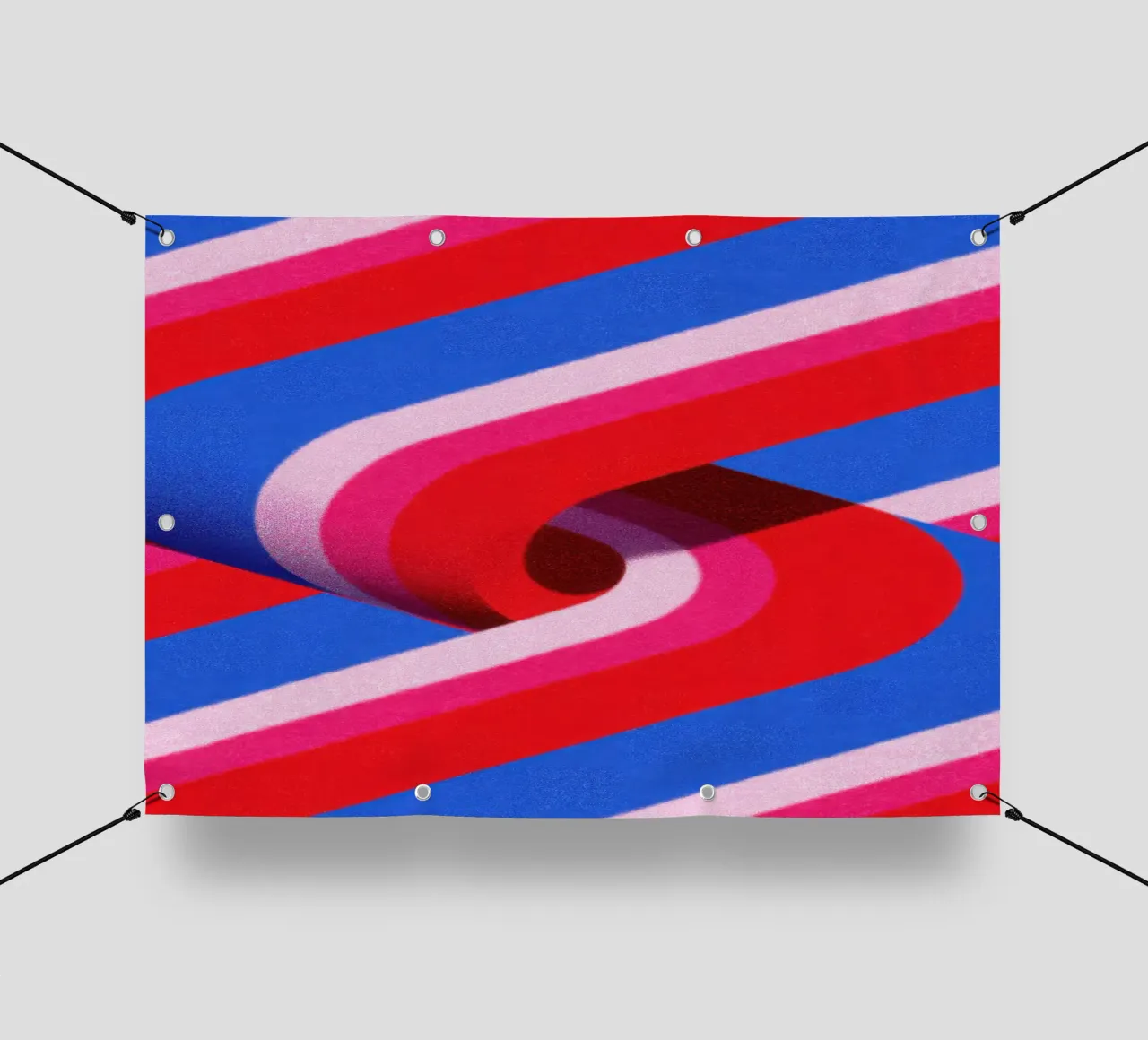 Illusione 3D a strisce astratte telo in pvc da Nikis Art Studio