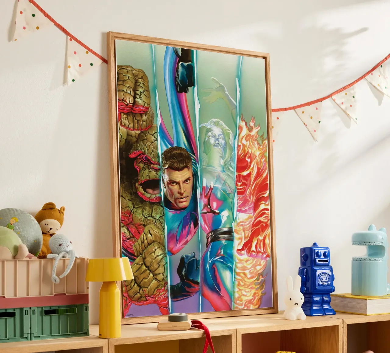 Fantastic 4 Retro – Elements of Power metacrilato de FANTASTIC 4 by JUNIQE