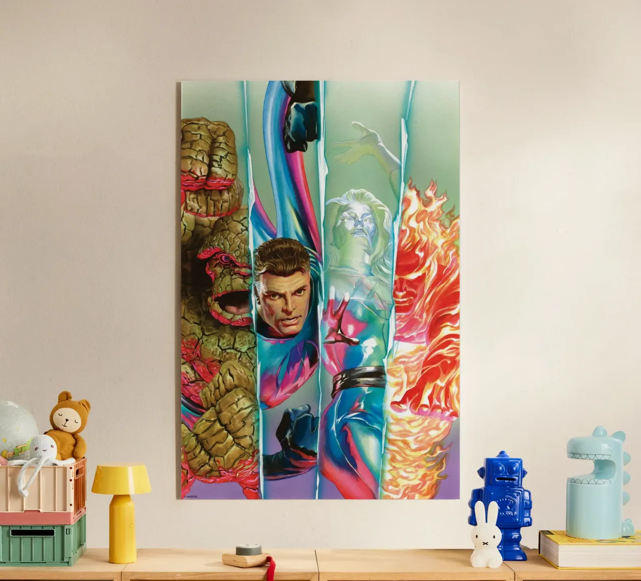 Fantastic 4 Retro – Elements of Power metacrilato de FANTASTIC 4 by JUNIQE