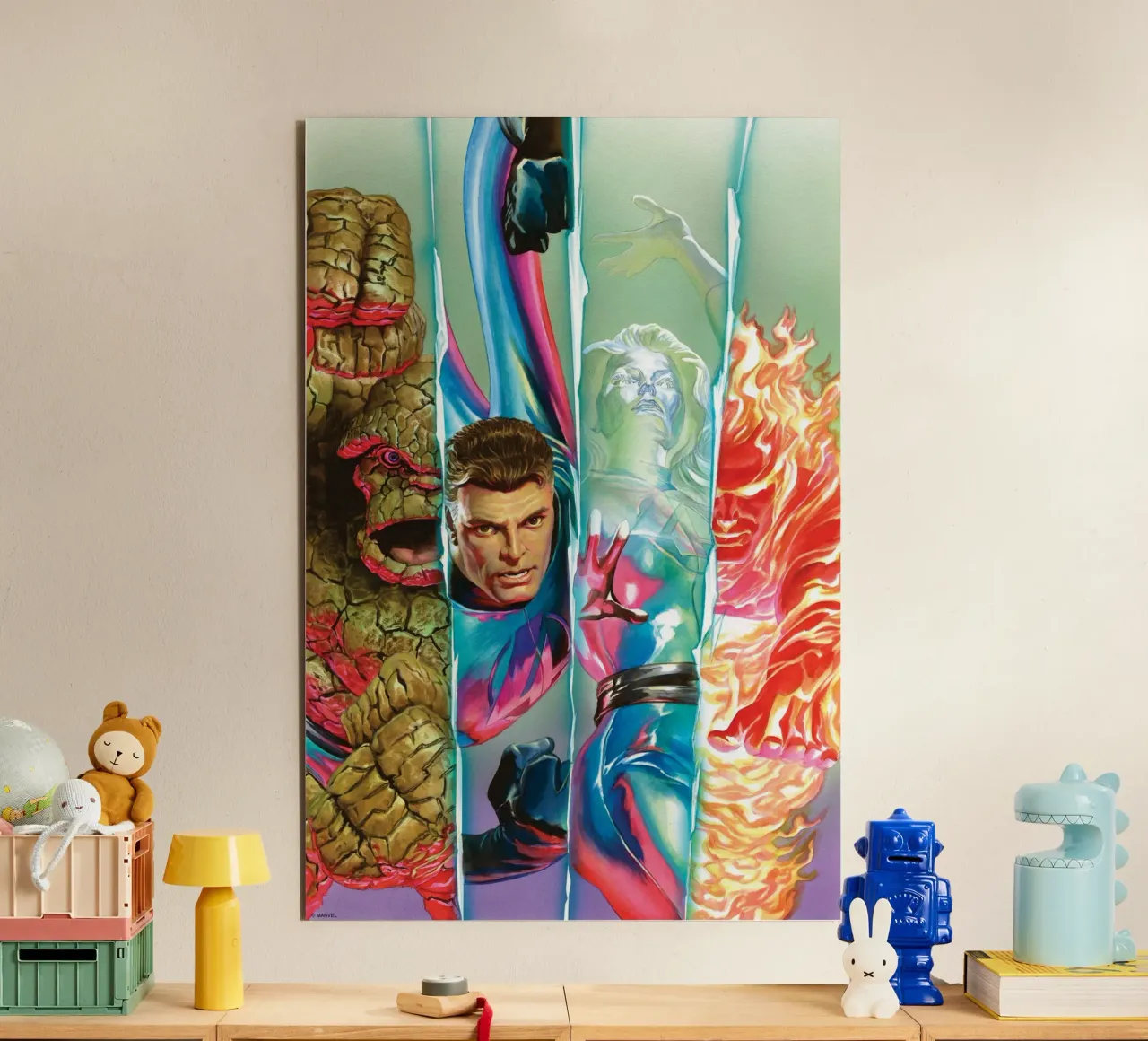 Fantastic 4 Retro – Elements of Power alluminio dibond da FANTASTIC 4 by JUNIQE