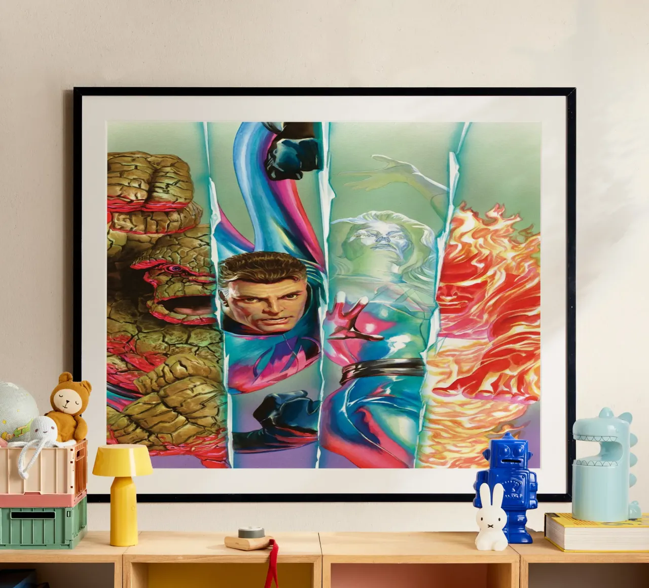 Fantastic 4 Retro – Elements of Power carta hahnemühle da FANTASTIC 4 by JUNIQE