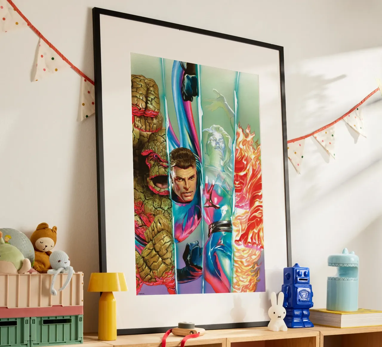 Fantastic 4 Retro – Elements of Power carta hahnemühle da FANTASTIC 4 by JUNIQE