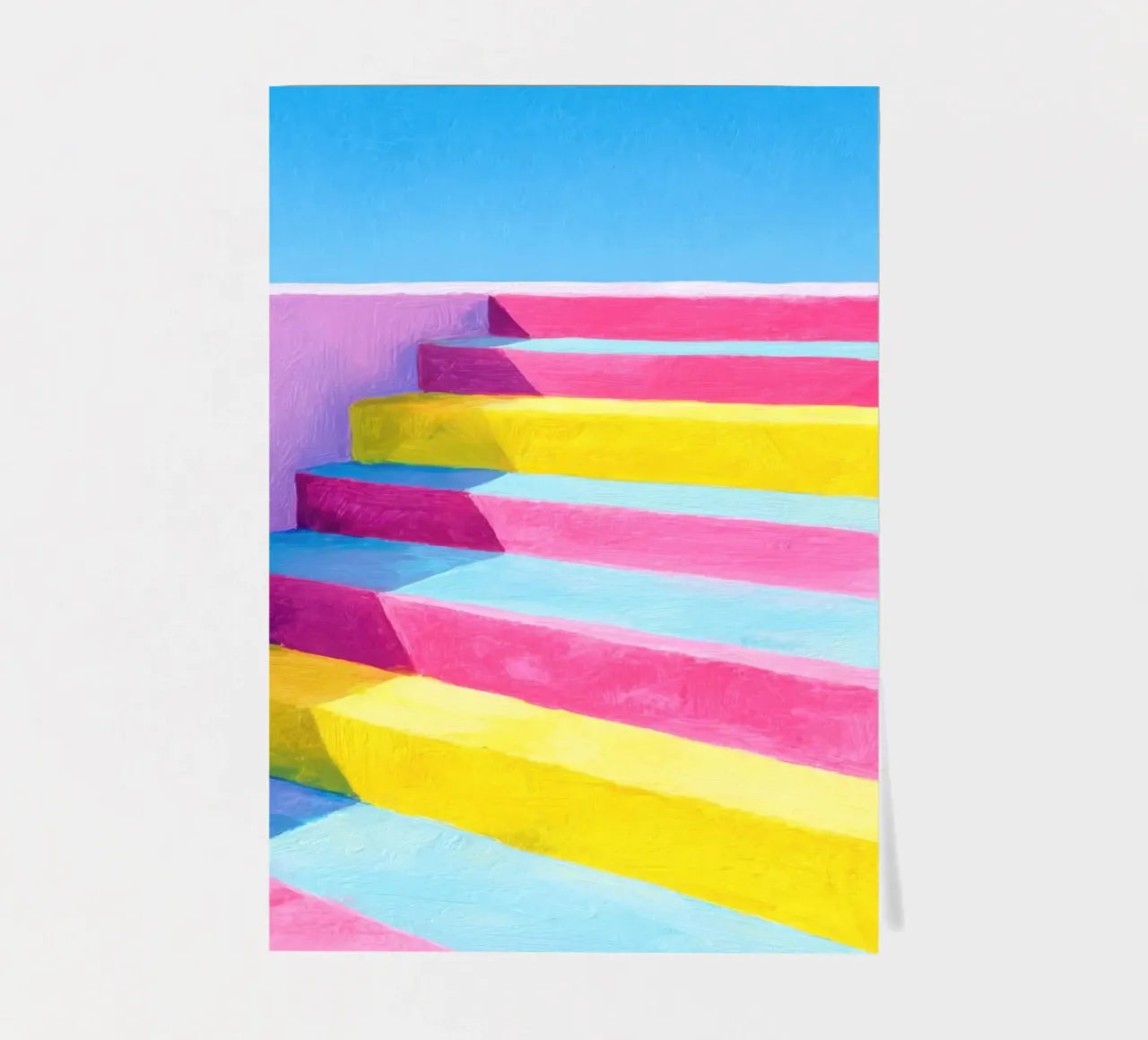 Illustrazione di una scala in colori pastello foglio adesivo da Nikis Art Studio