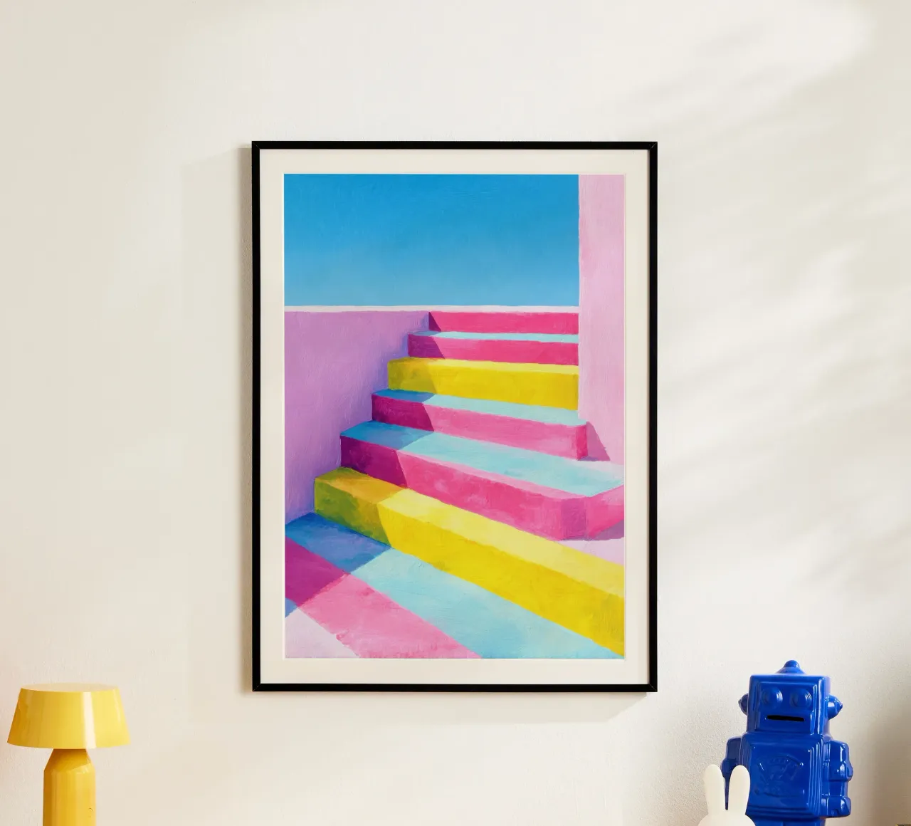 Illustrazione di una scala in colori pastello poster da Nikis Art Studio