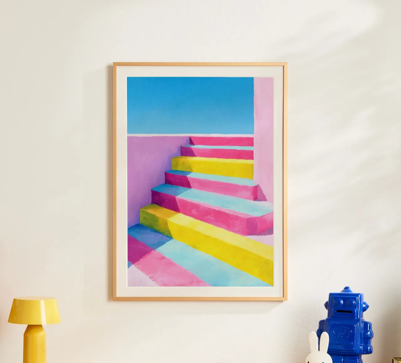 Illustrazione di una scala in colori pastello poster da Nikis Art Studio